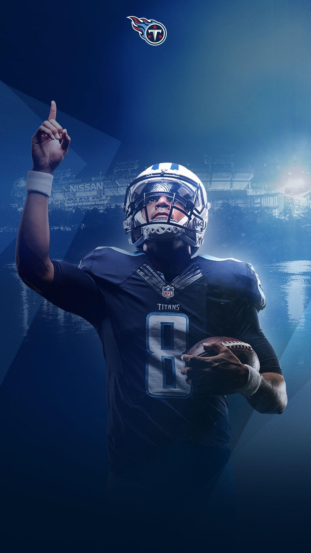American Football: NFL, Tennessee Titans, The quarterback is the leader of the offense. 1080x1920 Full HD Background.