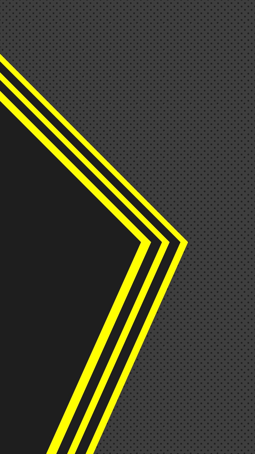 Geometric Abstract: Black, Yellow, Gray, Reflex angles, Parallel lines. 1080x1920 Full HD Wallpaper.