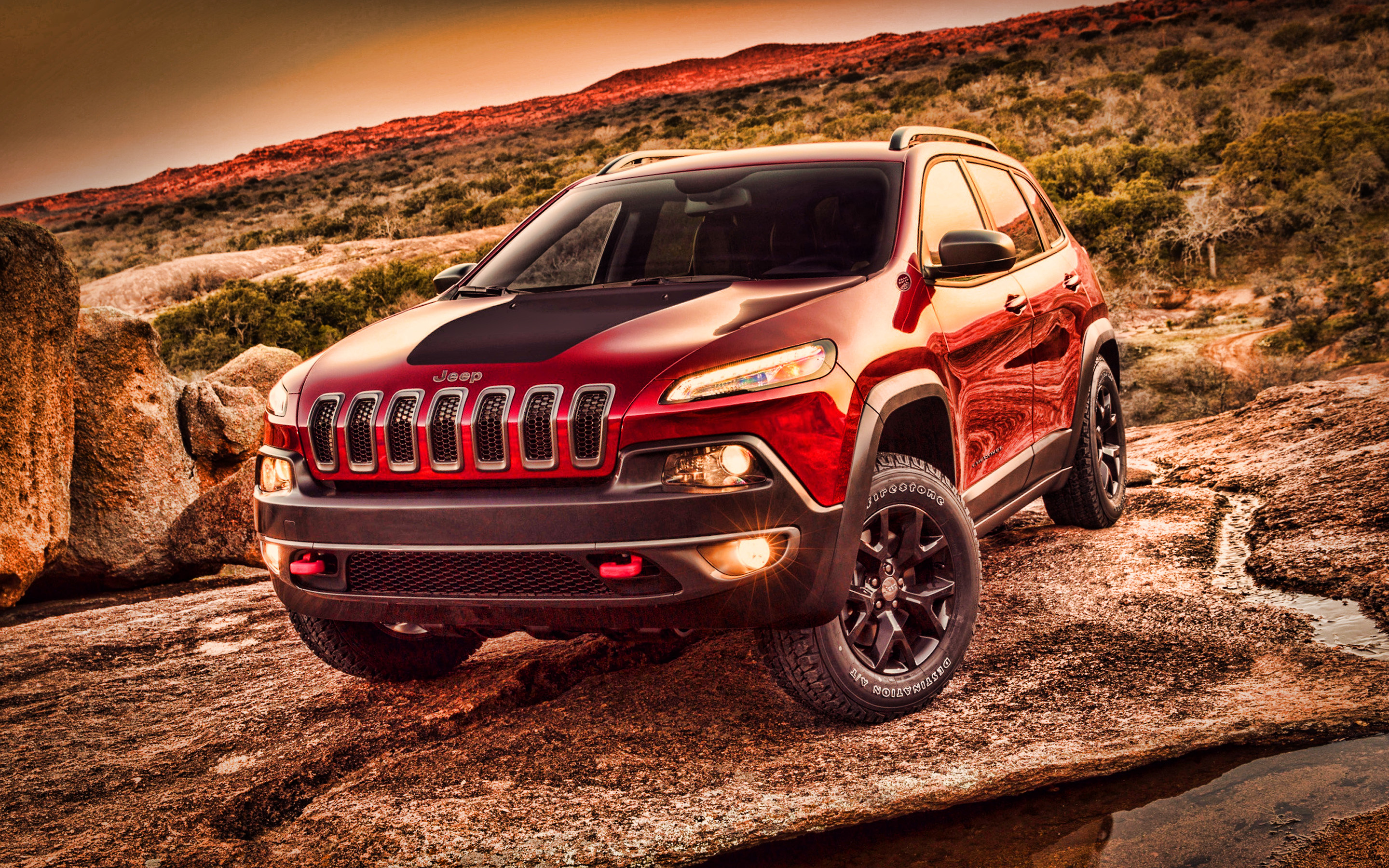 Jeep Cherokee, Offroad adventure, Desert SUV, High-quality wallpapers, 2880x1800 HD Desktop
