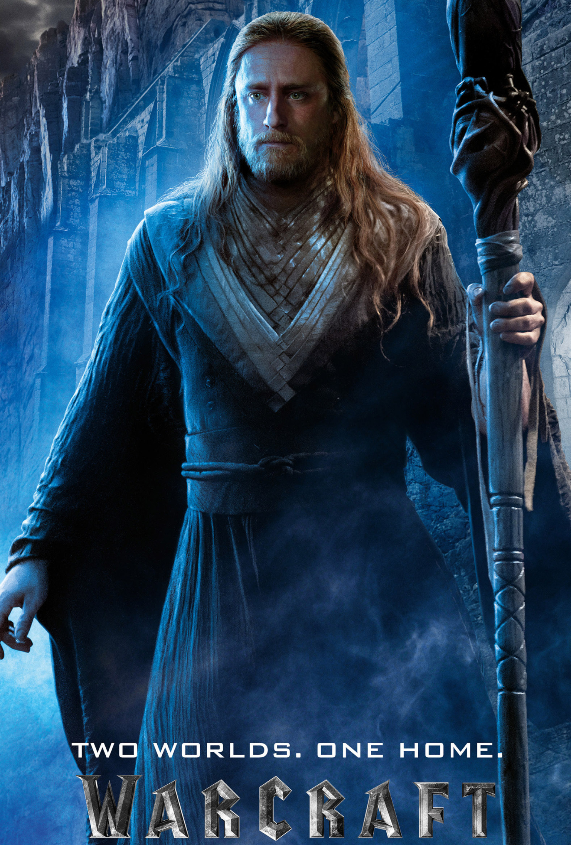 Warcraft (Movie): Ben Foster as Medivh, the Guardian of Azeroth, WoW. 1950x2880 HD Background.