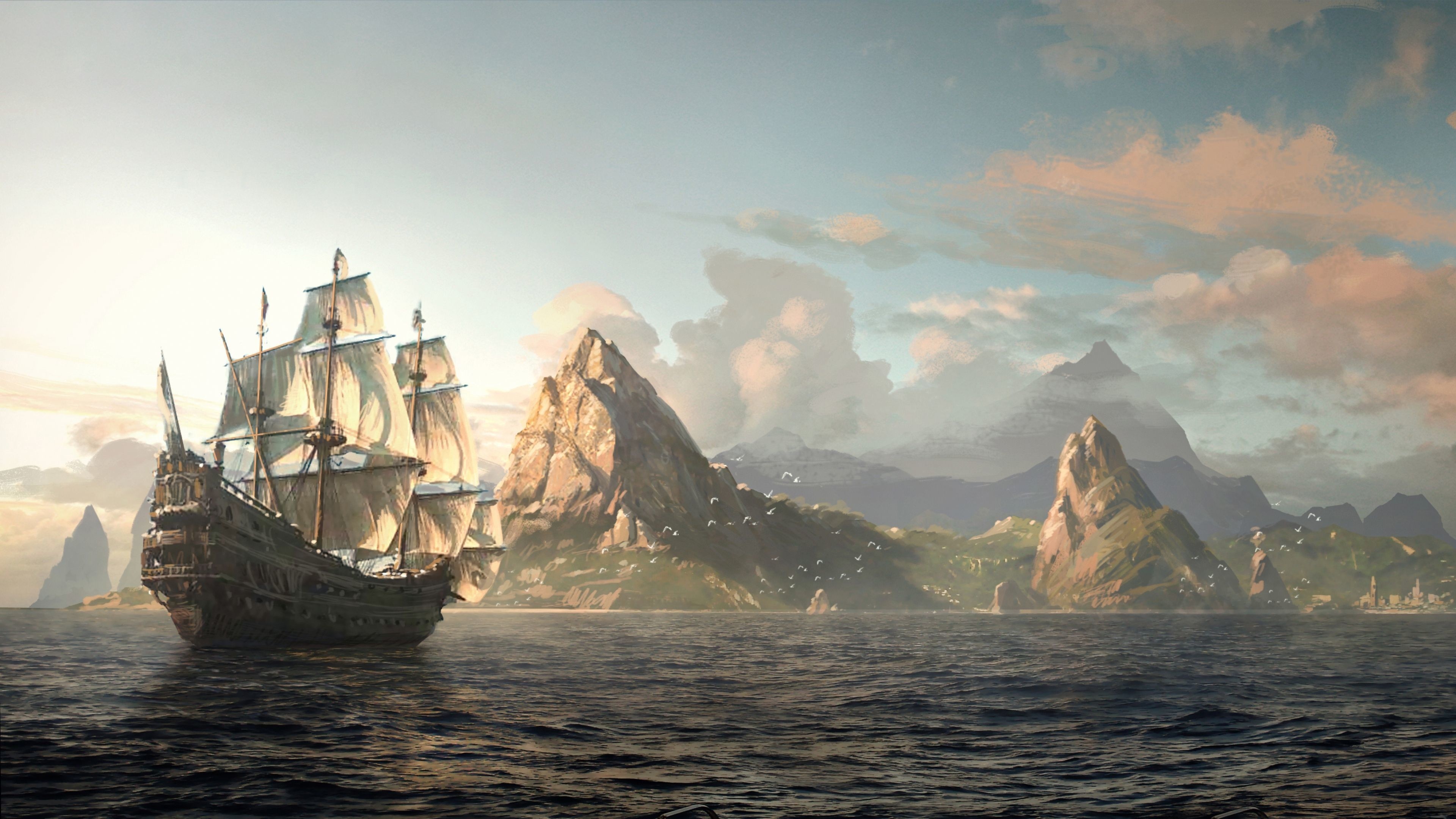 Jackdaw Ship, Pirates backgrounds, 3840x2160 4K Desktop