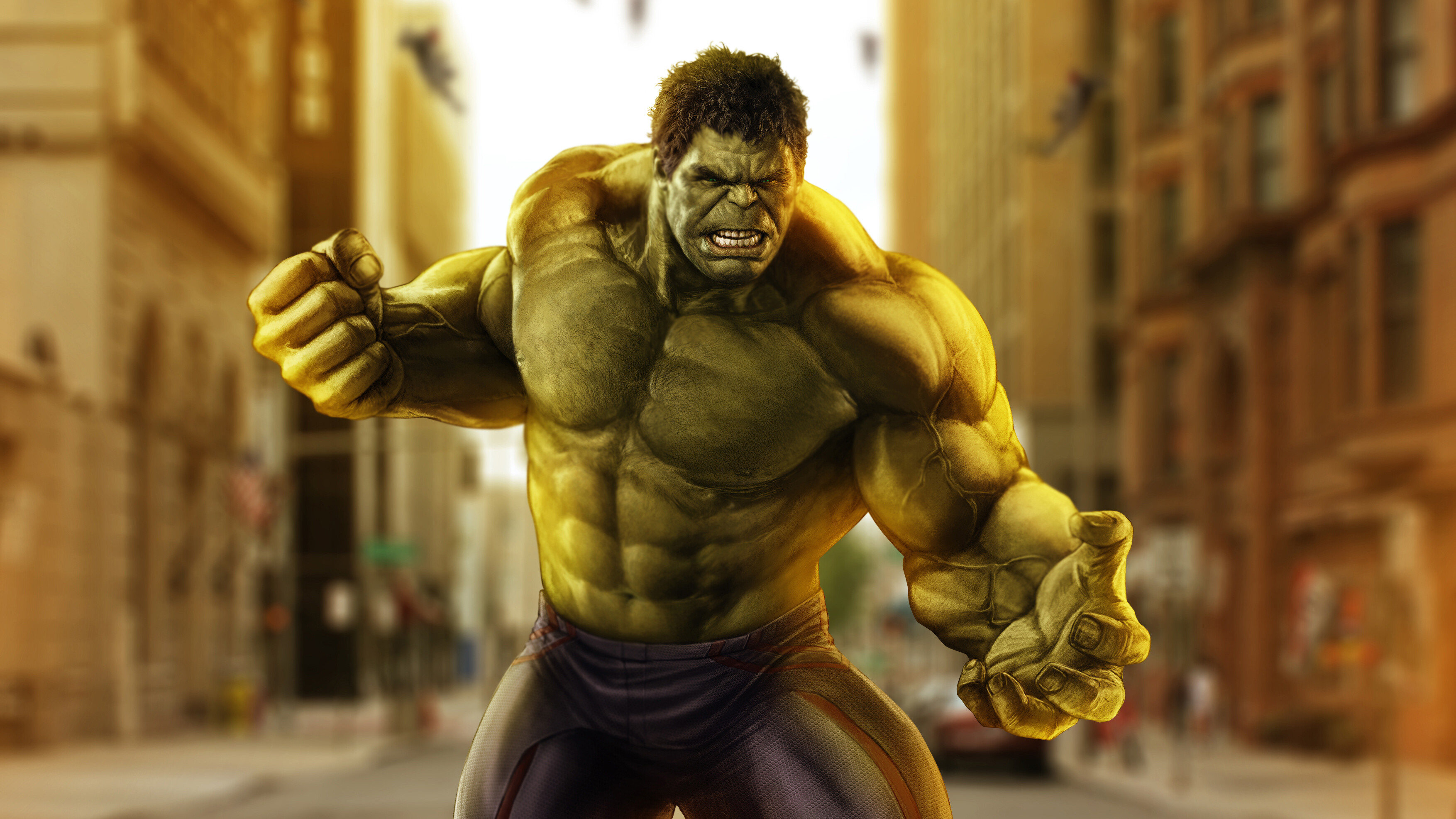 Hulk: Avengers: Age of Ultron, Mark Ruffalo as Bruce Banner. 3510x1980 HD Background.