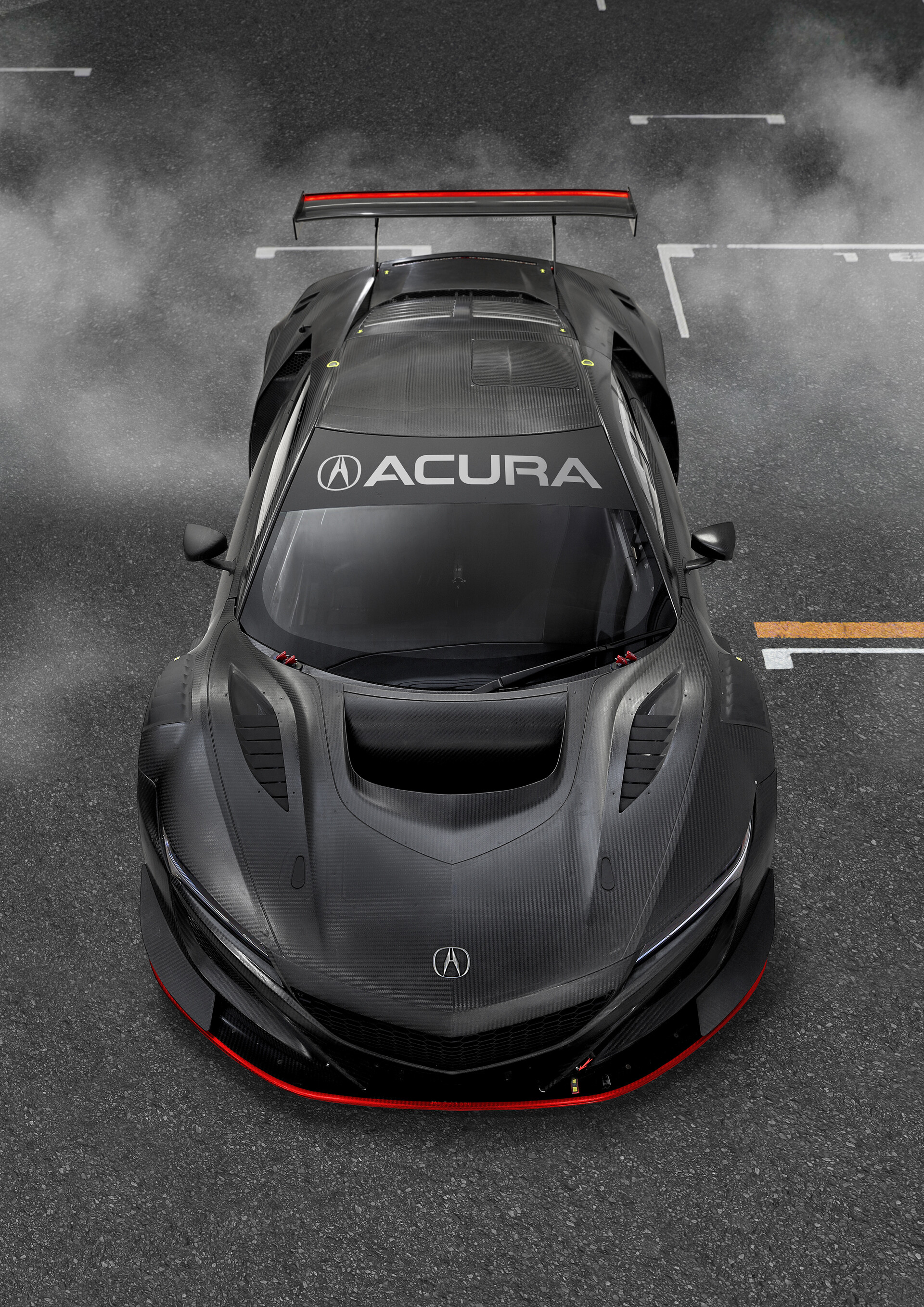 Acura: NSX GT3 Evo Racer, Developed by Honda in partnership with J.A.S. Motorsport and Honda Performance Development. 1920x2720 HD Wallpaper.
