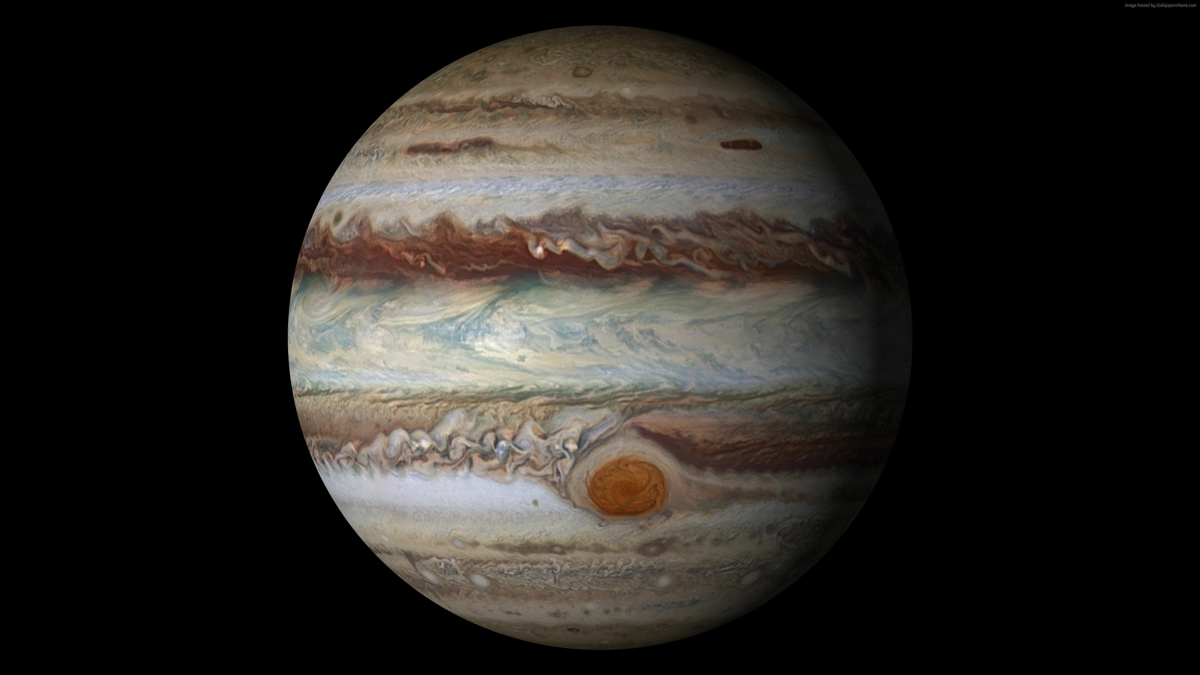 Jupiter: The fifth planet from the Sun and the largest in the Solar System. 3840x2160 4K Background.