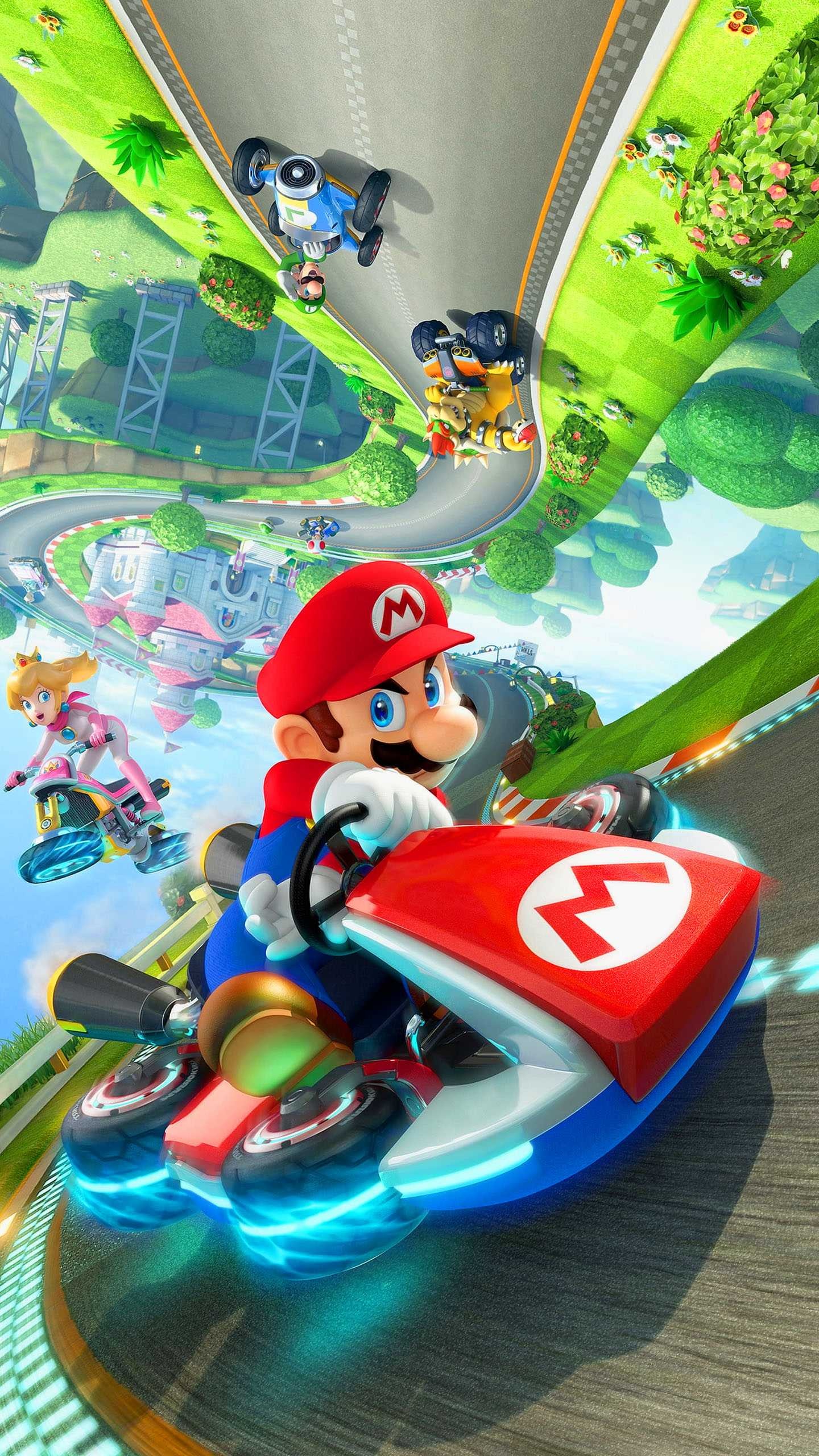 Mario Kart, Dynamic wallpaper, Race-themed design, Gaming inspiration, 1440x2560 HD Handy