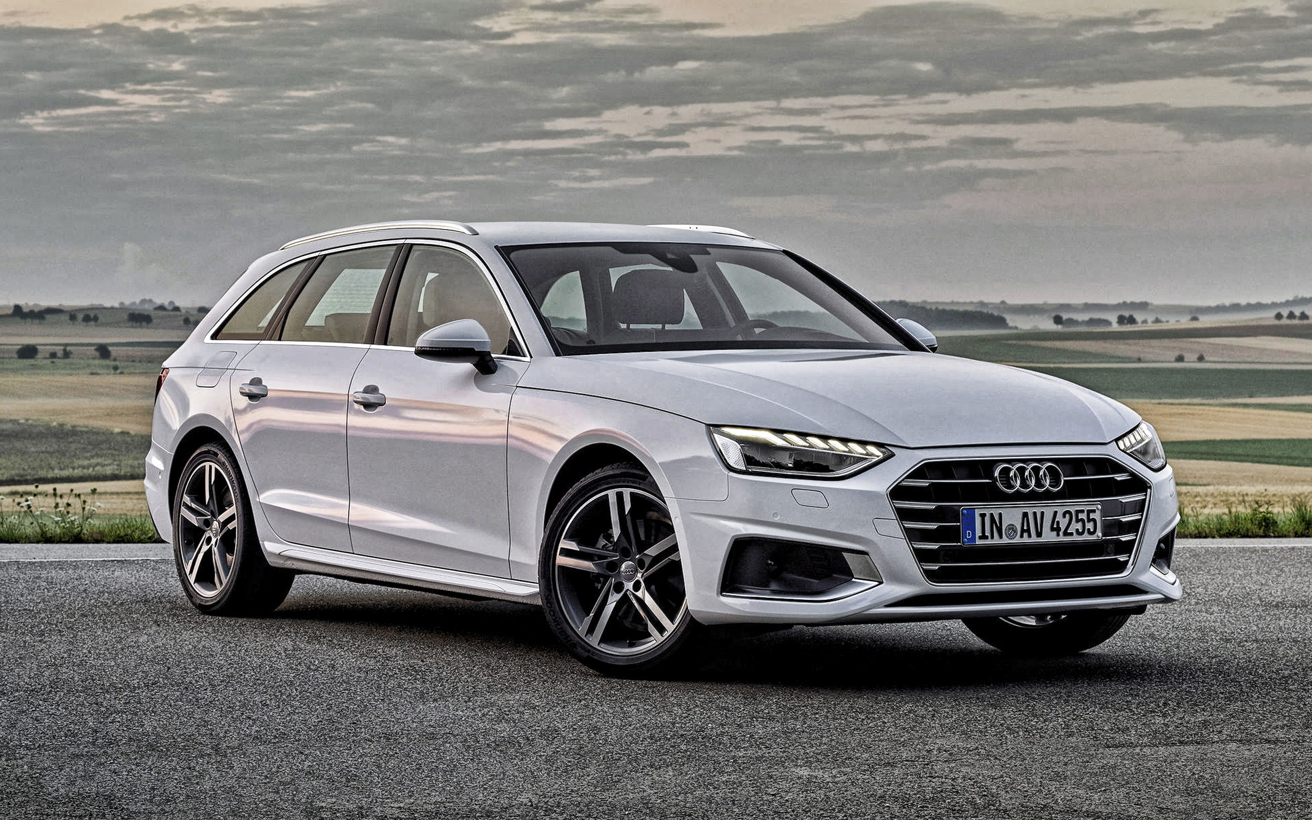 Audi A4, Avant 2020 front, View white station, Wagon, 2560x1600 HD Desktop