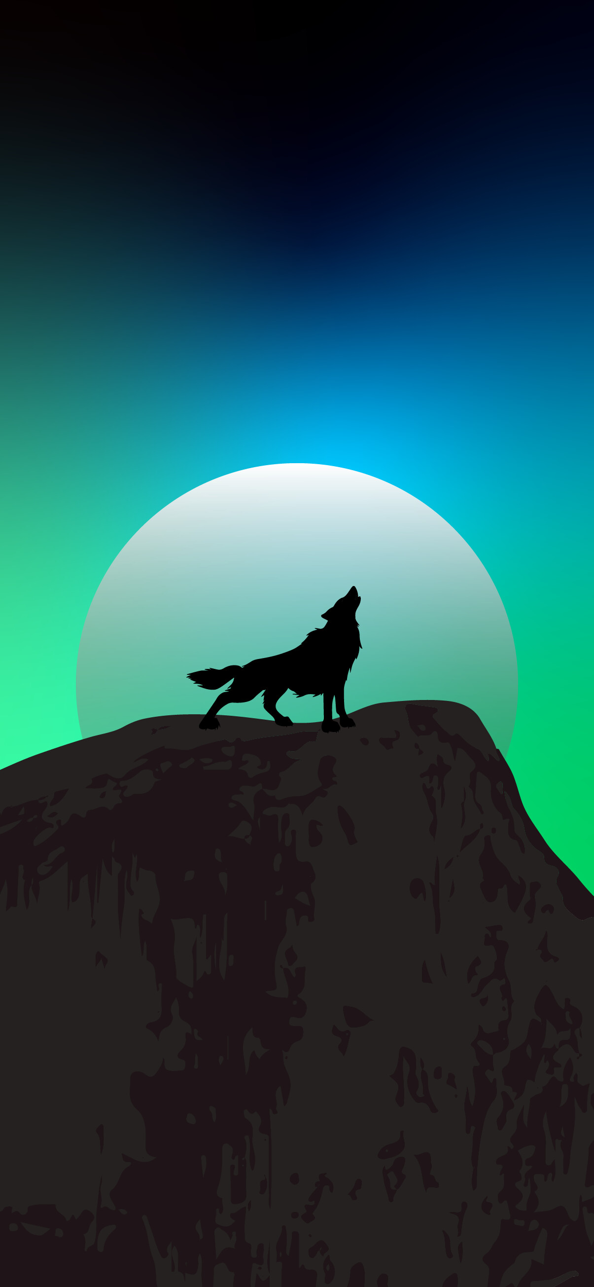 Wolf: Landscape, Mountain, Minimalistic, Canis lupus. 1210x2610 HD Background.
