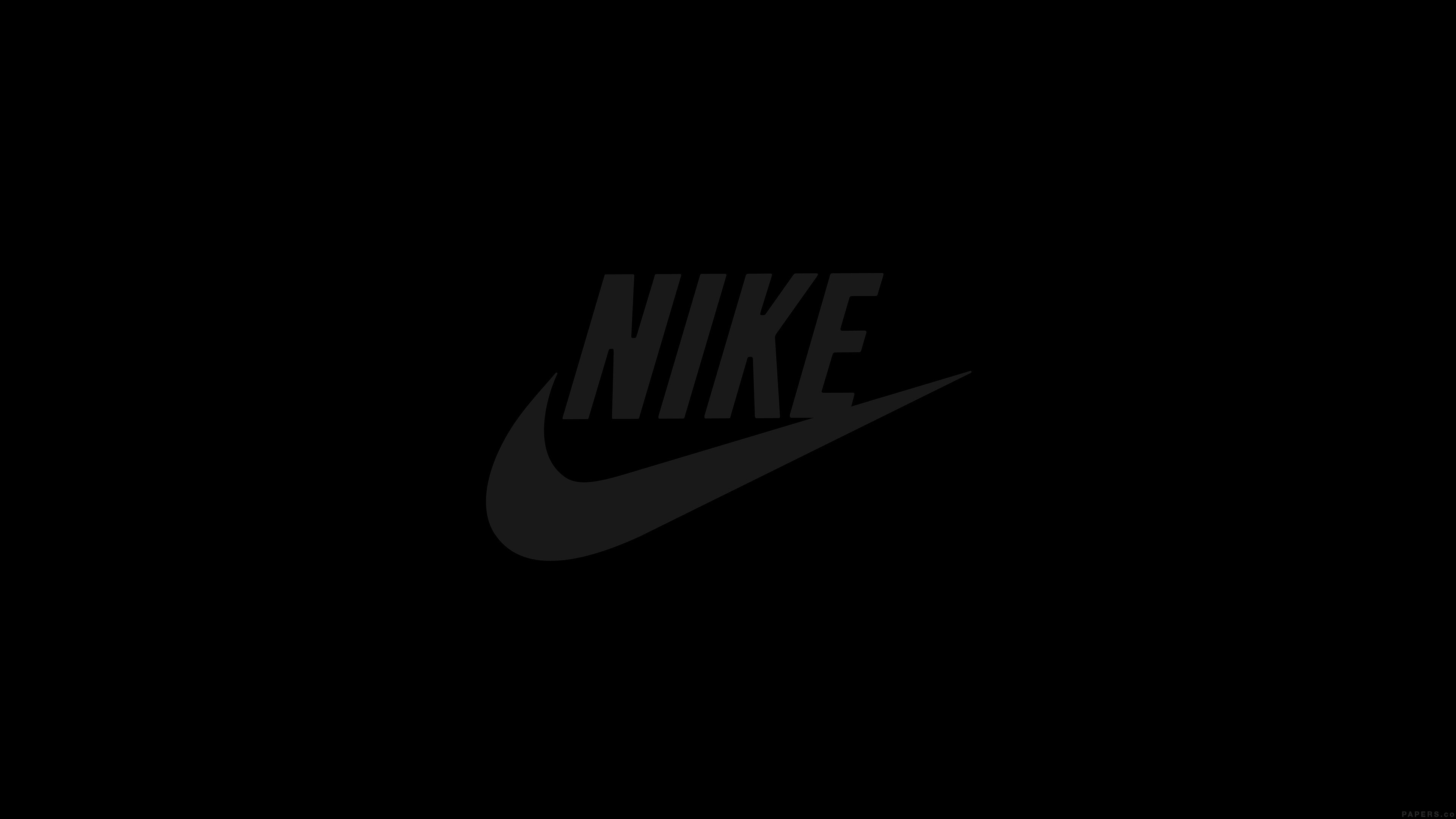 Nike: Swoosh corporate trademark, created in 1971 by Carolyn Davidson. 3840x2160 4K Wallpaper.