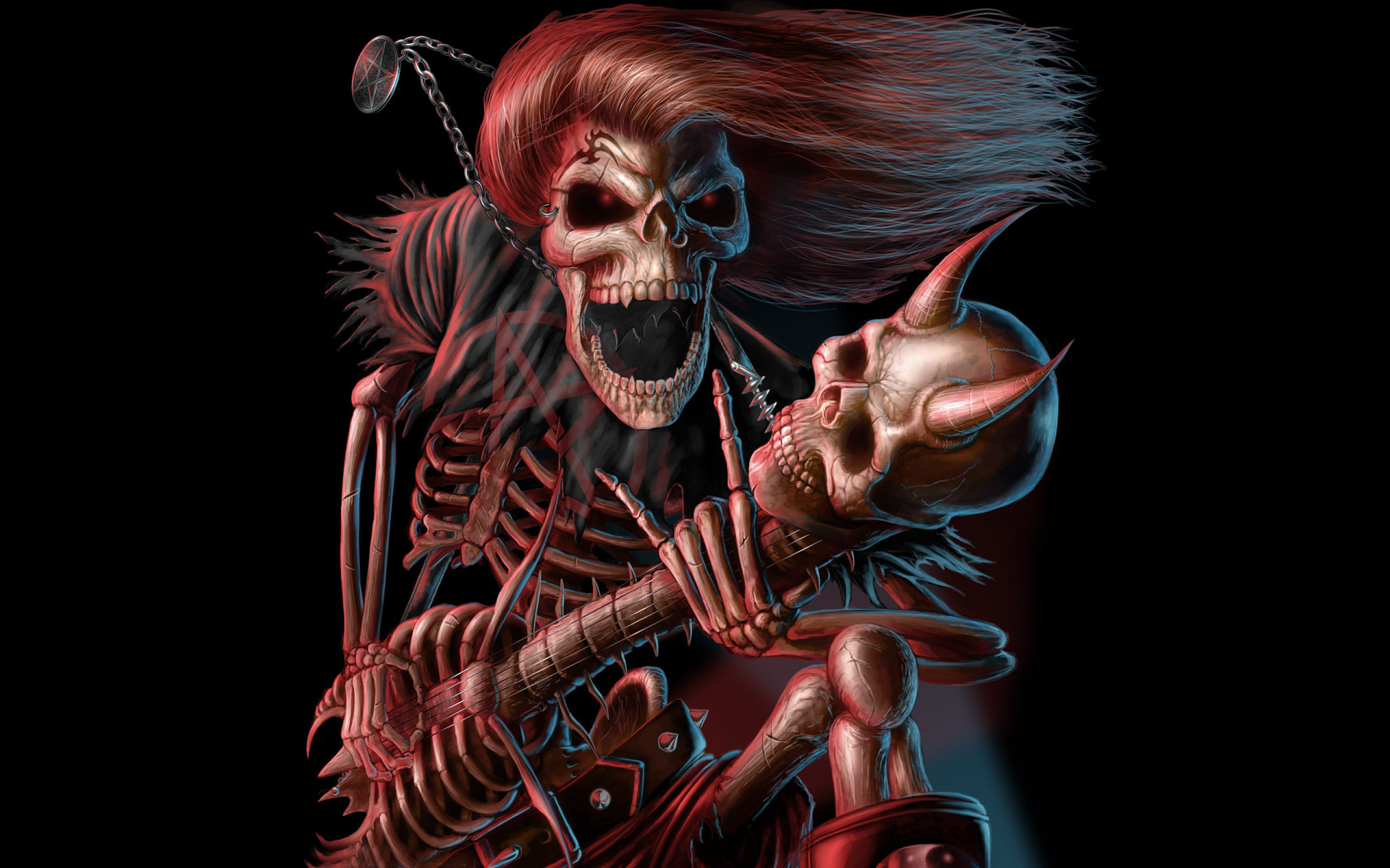 Heavy Metal Music, Black Metal Skulls, Dark and Gritty Metal Art, 1920x1200 HD Desktop