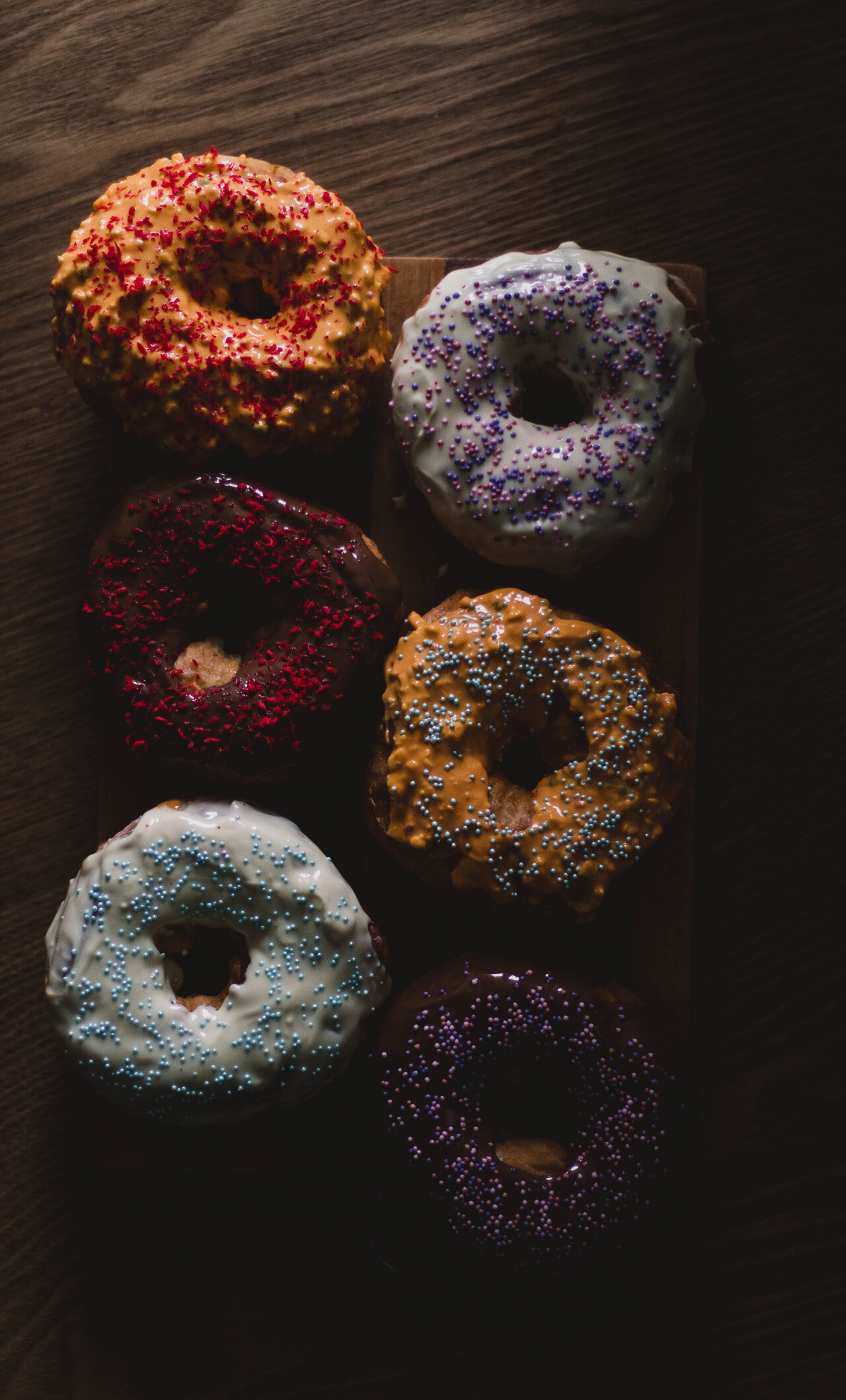 Colorful doughnut allure, Tempting iPhone 6 Plus wallpaper, Deliciously sweet, Indulgent delight, 1280x2120 HD Phone