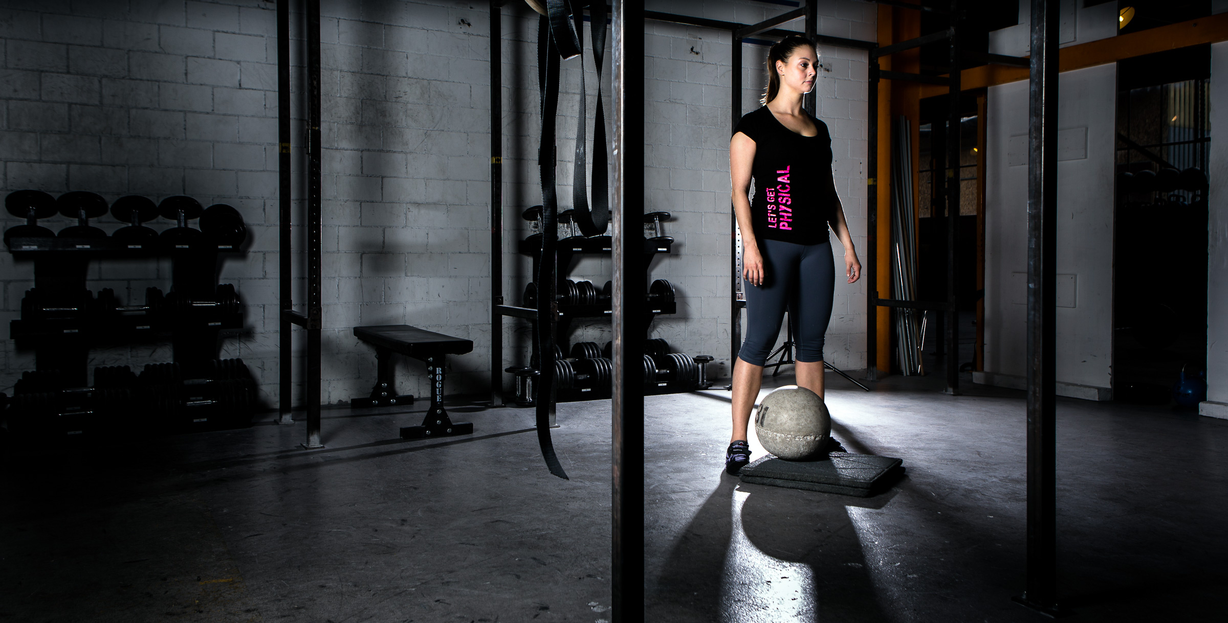 CrossFit: 15-minute medicine ball HIIT workout, Overhead squat. 2400x1220 HD Background.