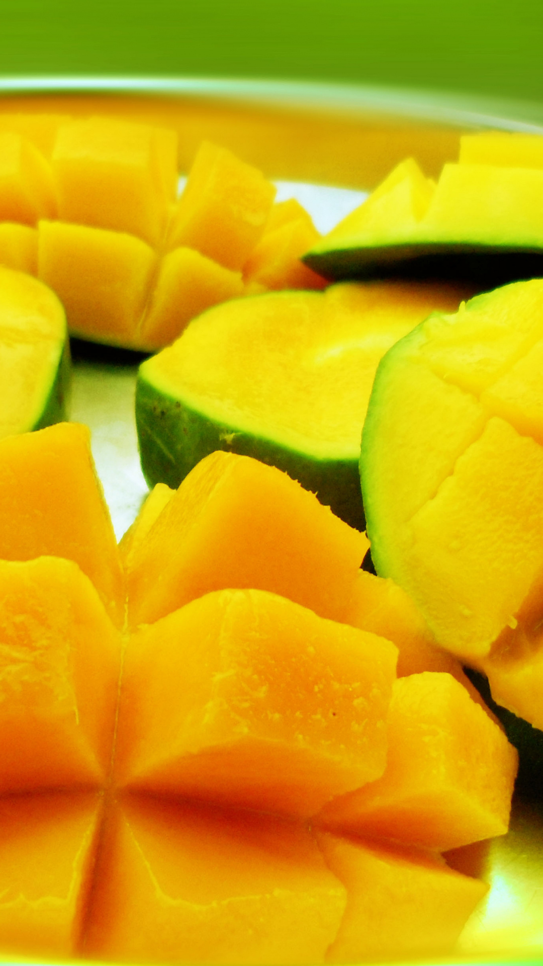 Mango: A great source of magnesium and potassium. 1080x1920 Full HD Background.
