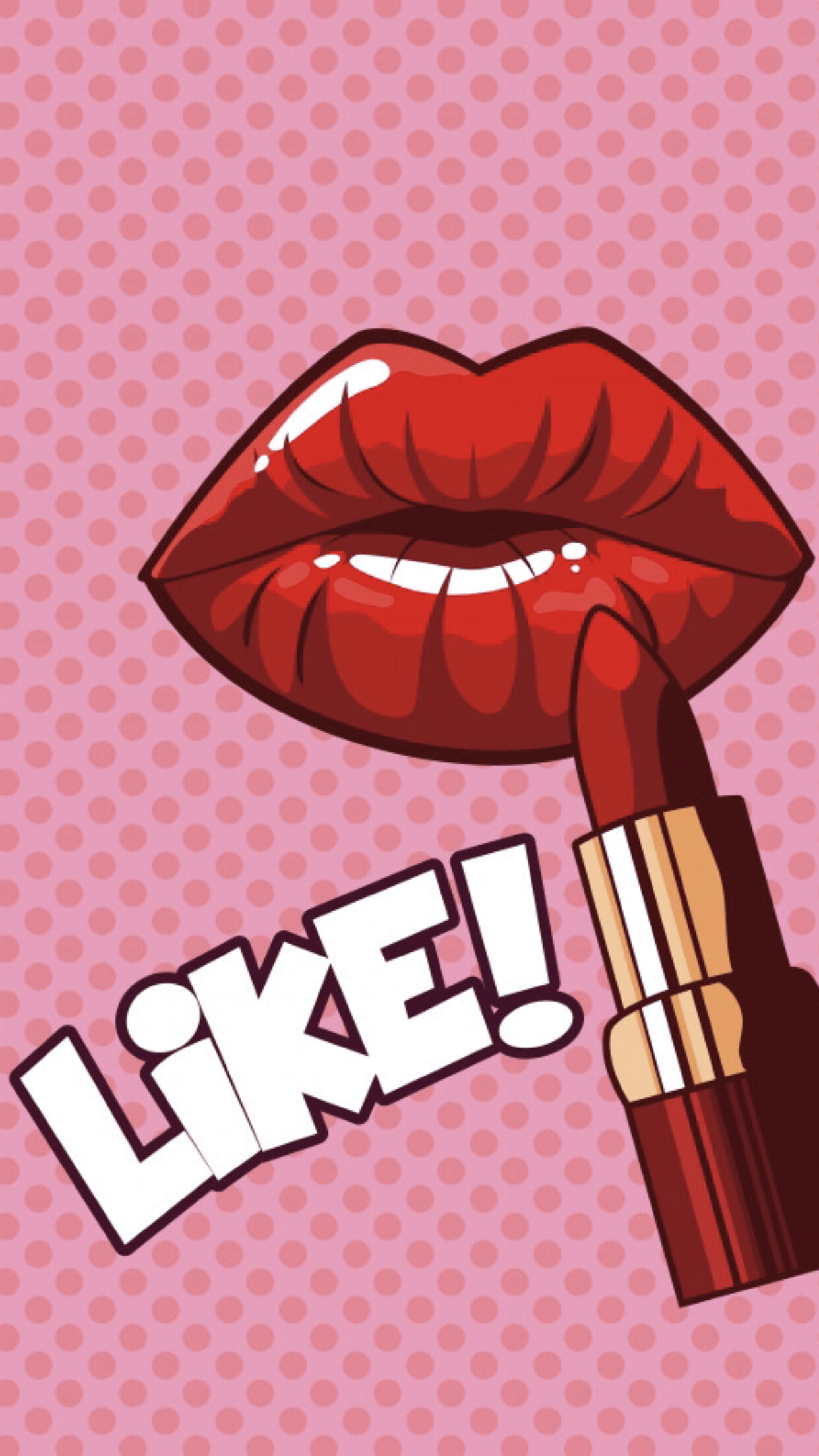 Lipstick: Lips imprint, A waxy solid usually colored cosmetic in stick form, Makeup. 1250x2210 HD Background.