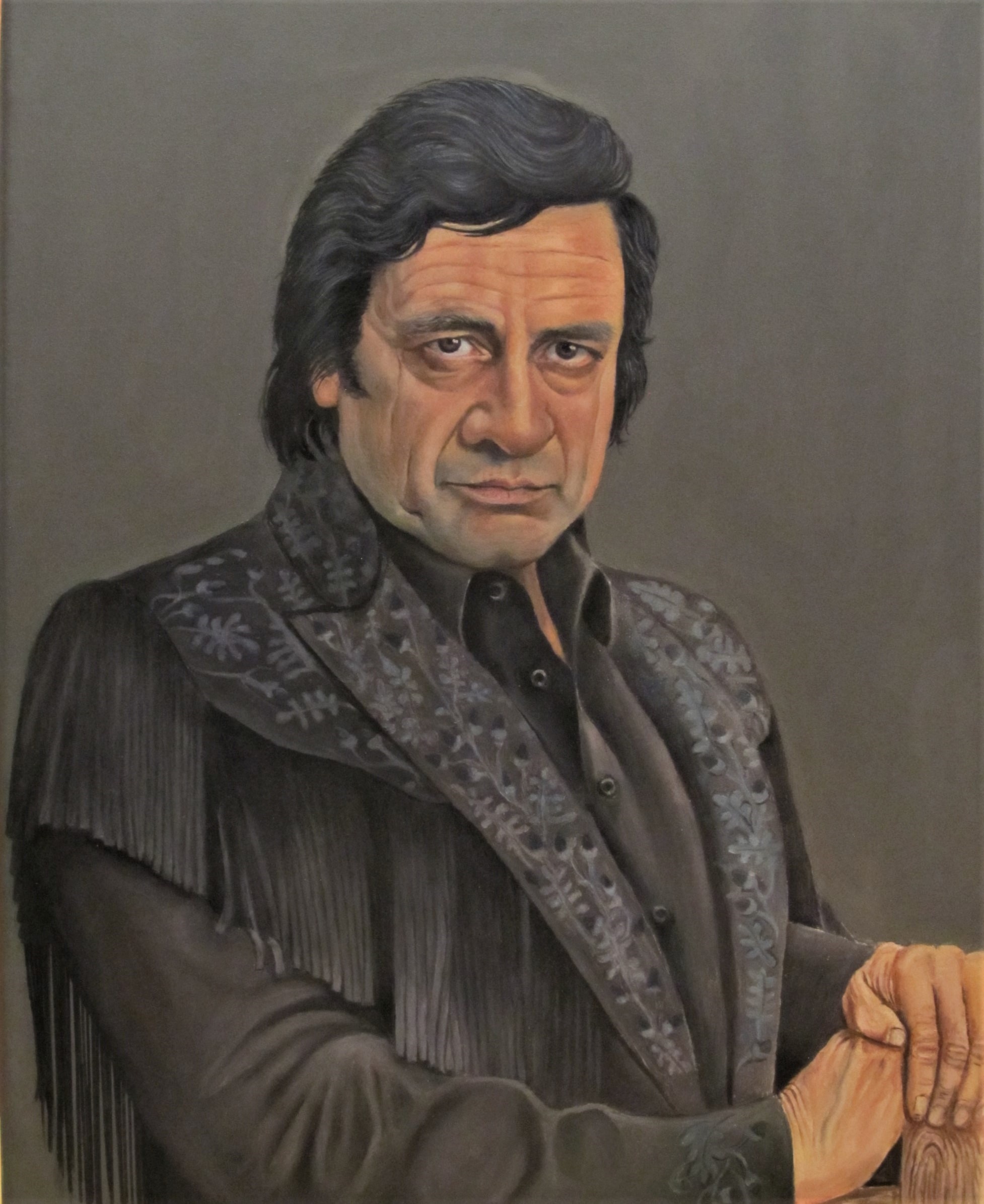 Johnny Cash Music, Realistic Painting, Oldman1948, John Colucci, 1960x2390 HD Phone