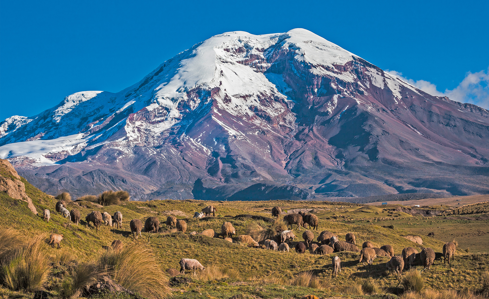 Ecuador: Chimborazo, a currently inactive stratovolcano in the Cordillera Occidental range of the Andes. 1920x1180 HD Wallpaper.