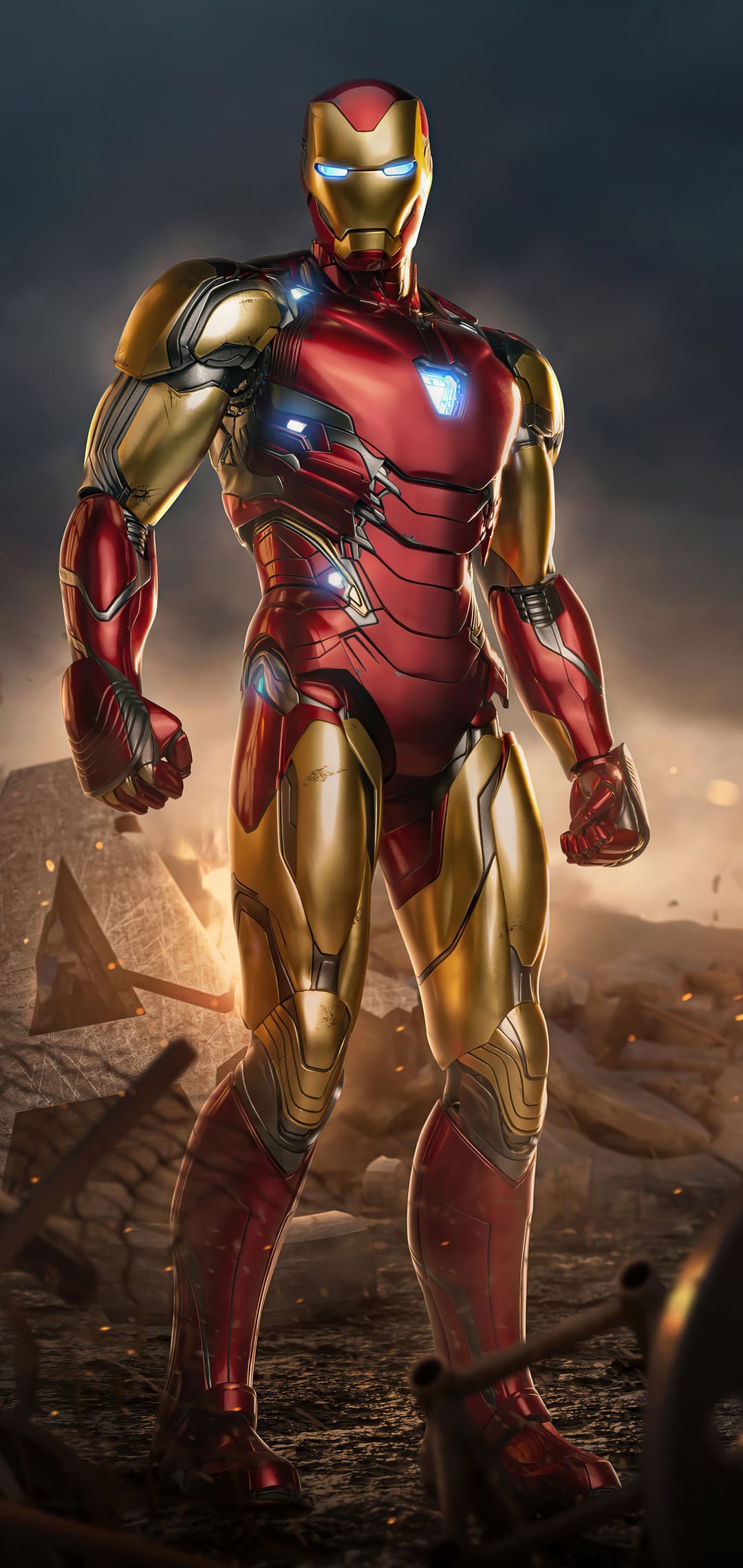 Iron Man: Mechanized suits of armor, Mark, Fictional character. 1080x2280 HD Wallpaper.