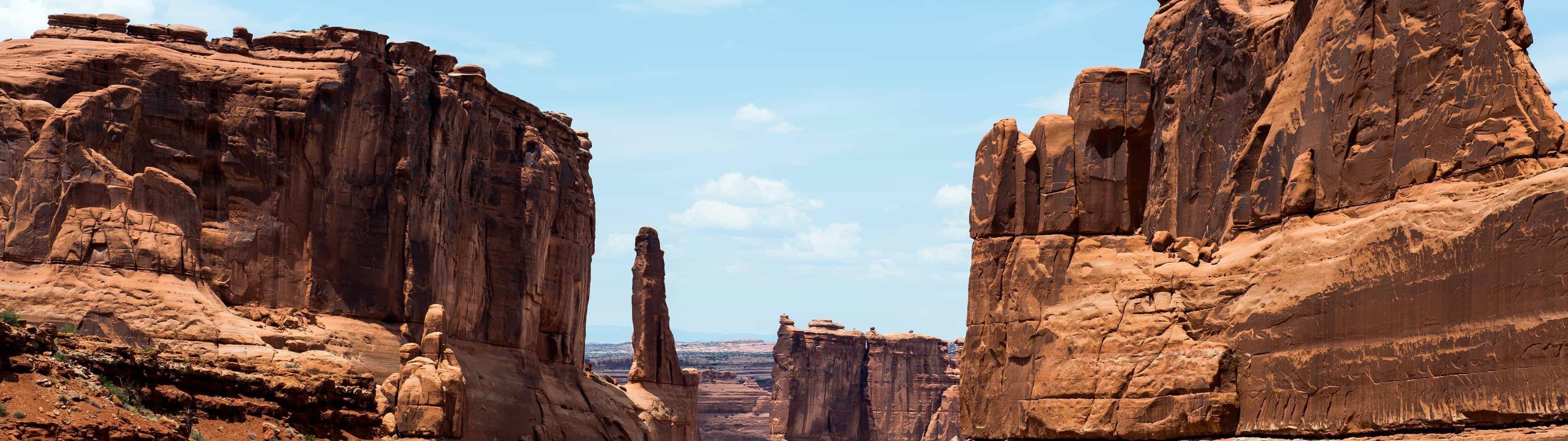 Courthouse Towers, Arches National Park, Dual monitor wallpaper, United States, 3840x1080 Dual Screen Desktop