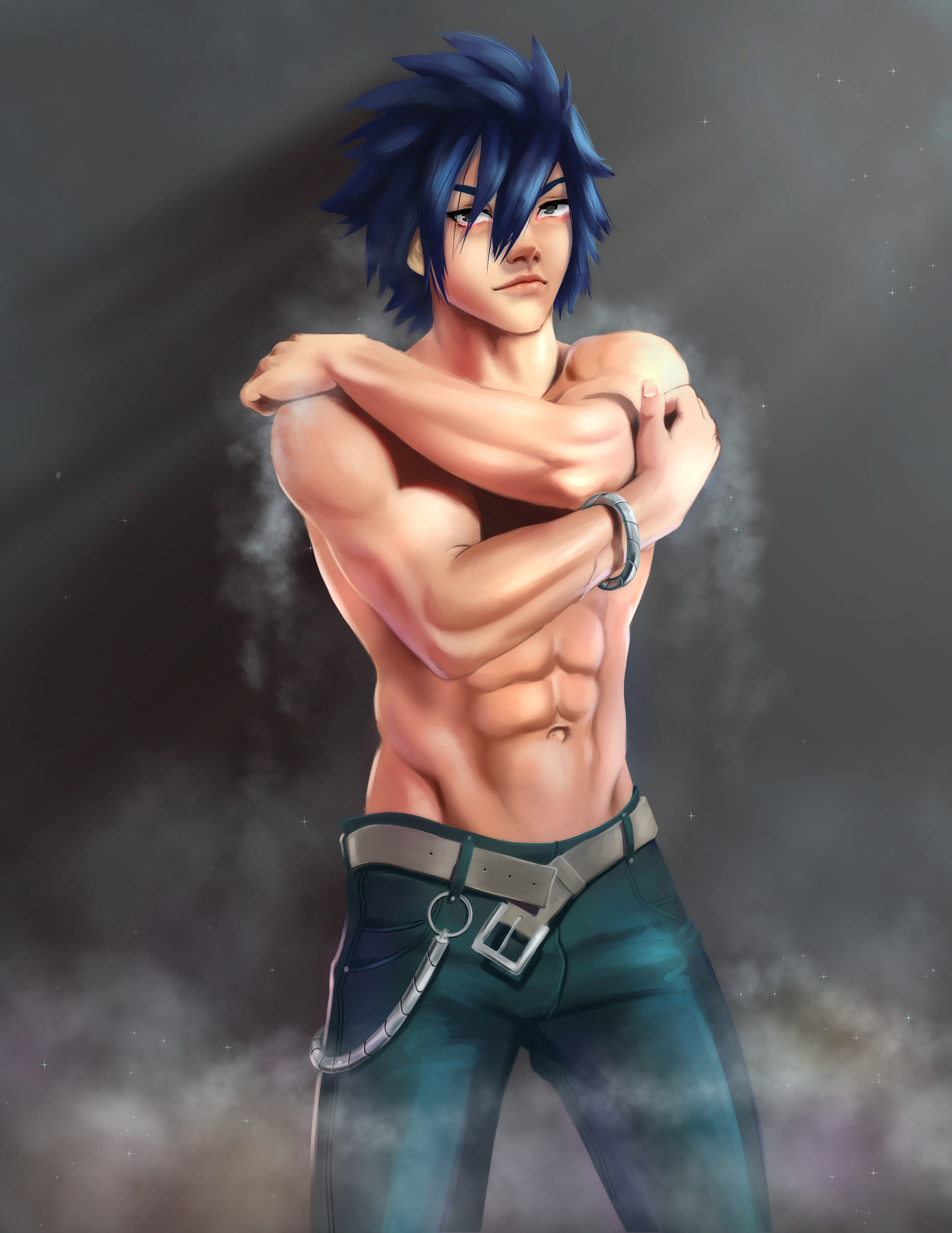 Gray Fullbuster: A member of the Fairy Tail Guild, An individual resistant to cold, The tritagonist of the anime. 1920x2490 HD Wallpaper.