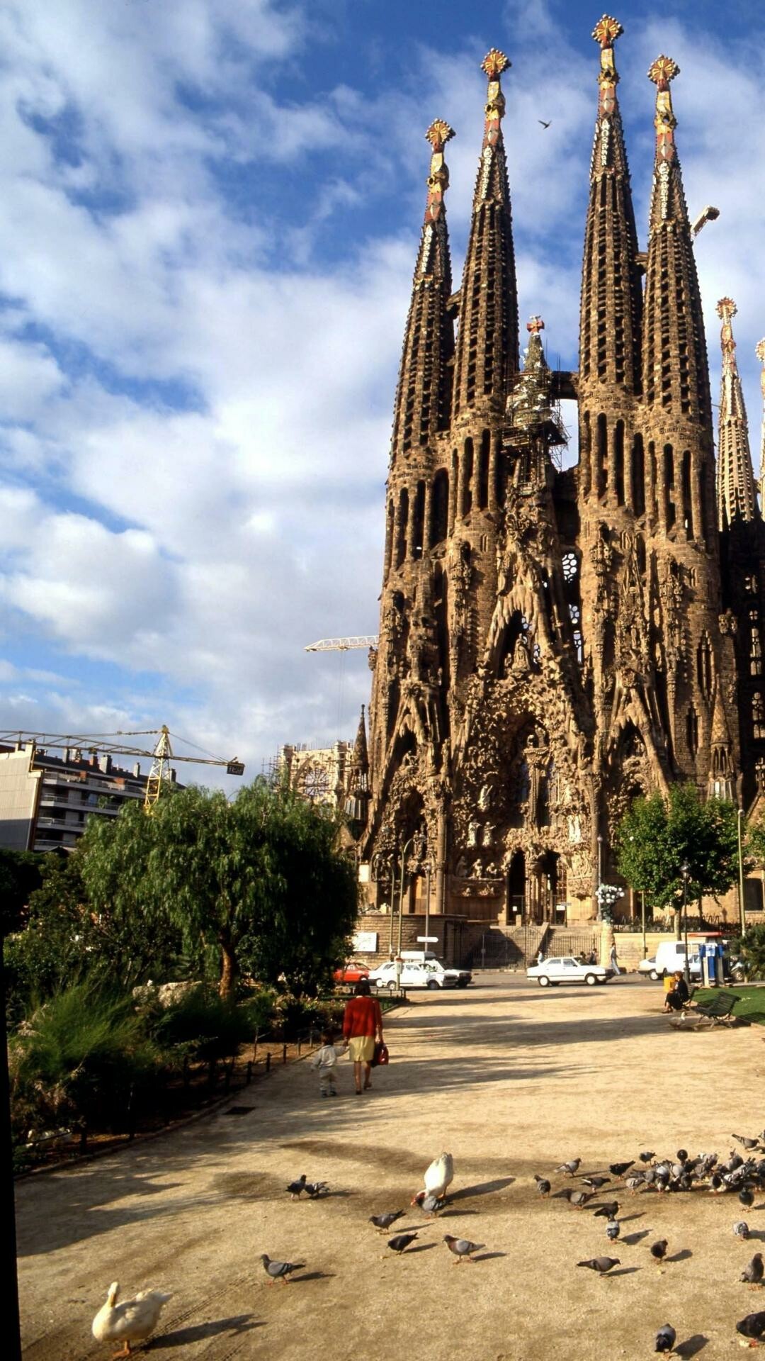 Spain: Barcelona, Sagrada Familia, Catalonia, Antoni Gaudi. 1080x1920 Full HD Background.