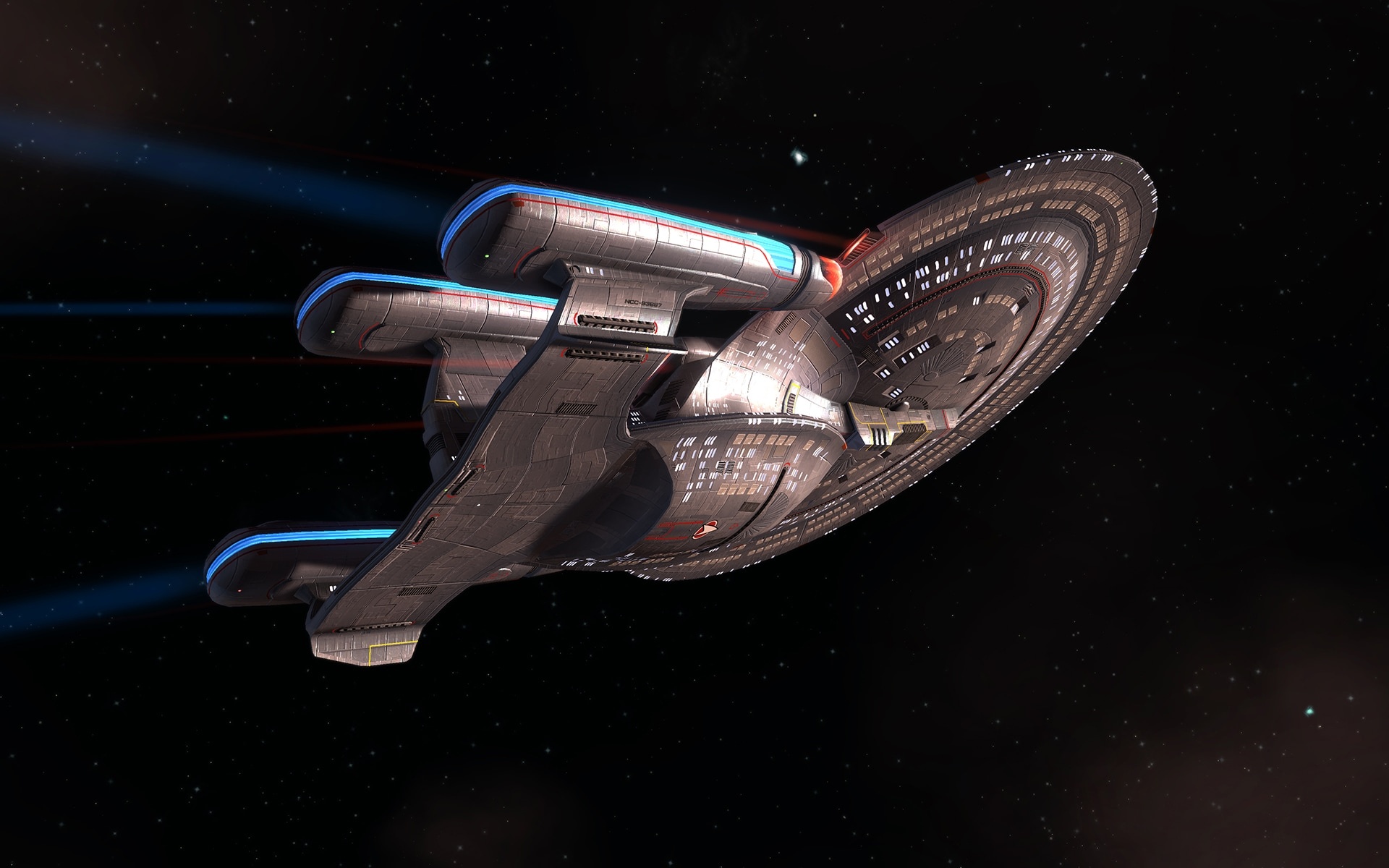 Star Trek Online, Galaxy dreadnought remodel, Massive starship, Enhanced firepower, 1920x1200 HD Desktop