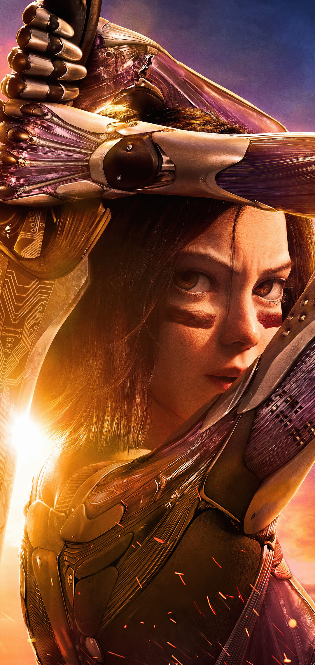 Alita Battle Angel wallpapers, High quality, Download now, Epic battle scenes, 1080x2280 HD Phone