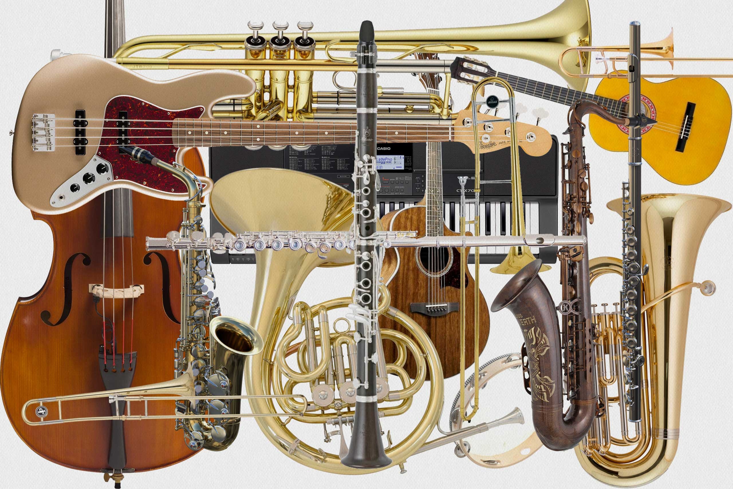 Musical Instruments: The devices created to make musical sounds, Musical range: Soprano, Alto, Tenor, Baritone, Bass. 2560x1710 HD Wallpaper.