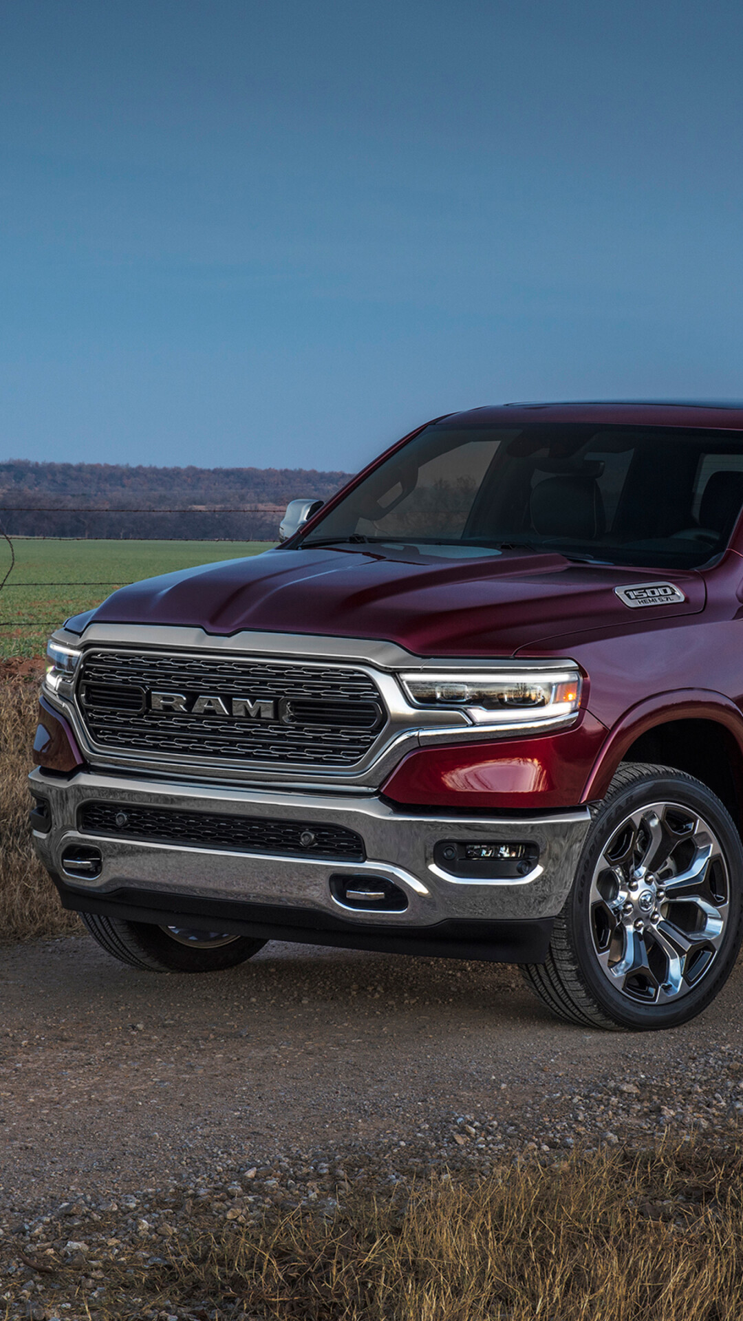 Ram Pickup: 1500 Limited Crew Cab 2018, The successor of the Dodge D series bakkie. 1080x1920 Full HD Background.