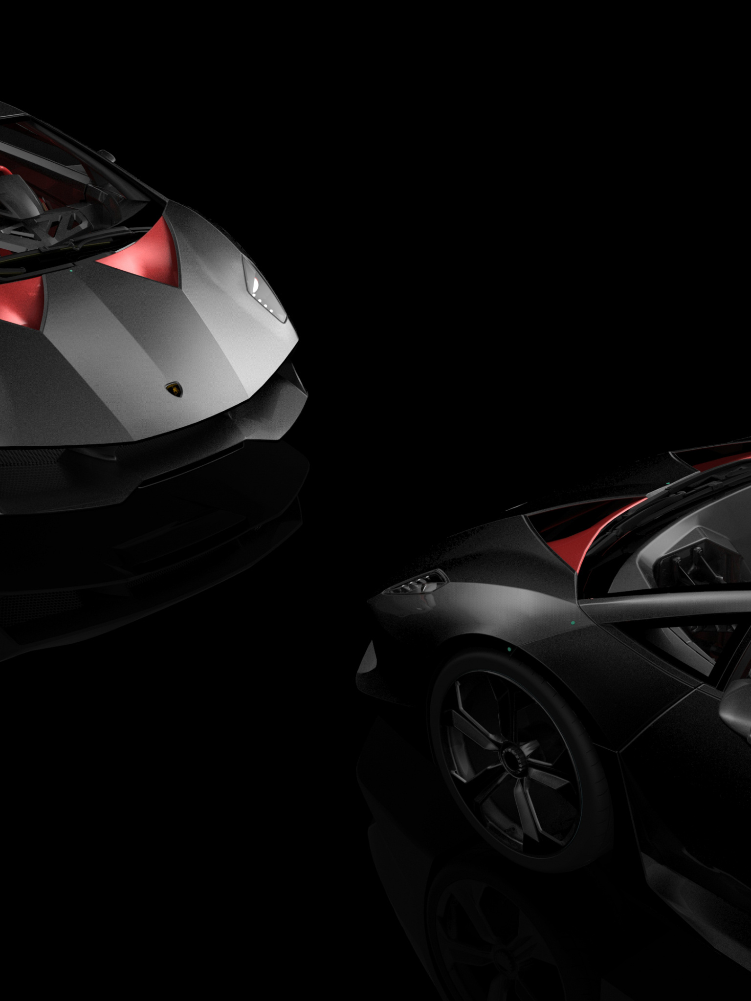 Black Lamborghini Sesto, 4K wallpaper, dark carbon fiber, Dark wallpaper, 1540x2050 HD Phone