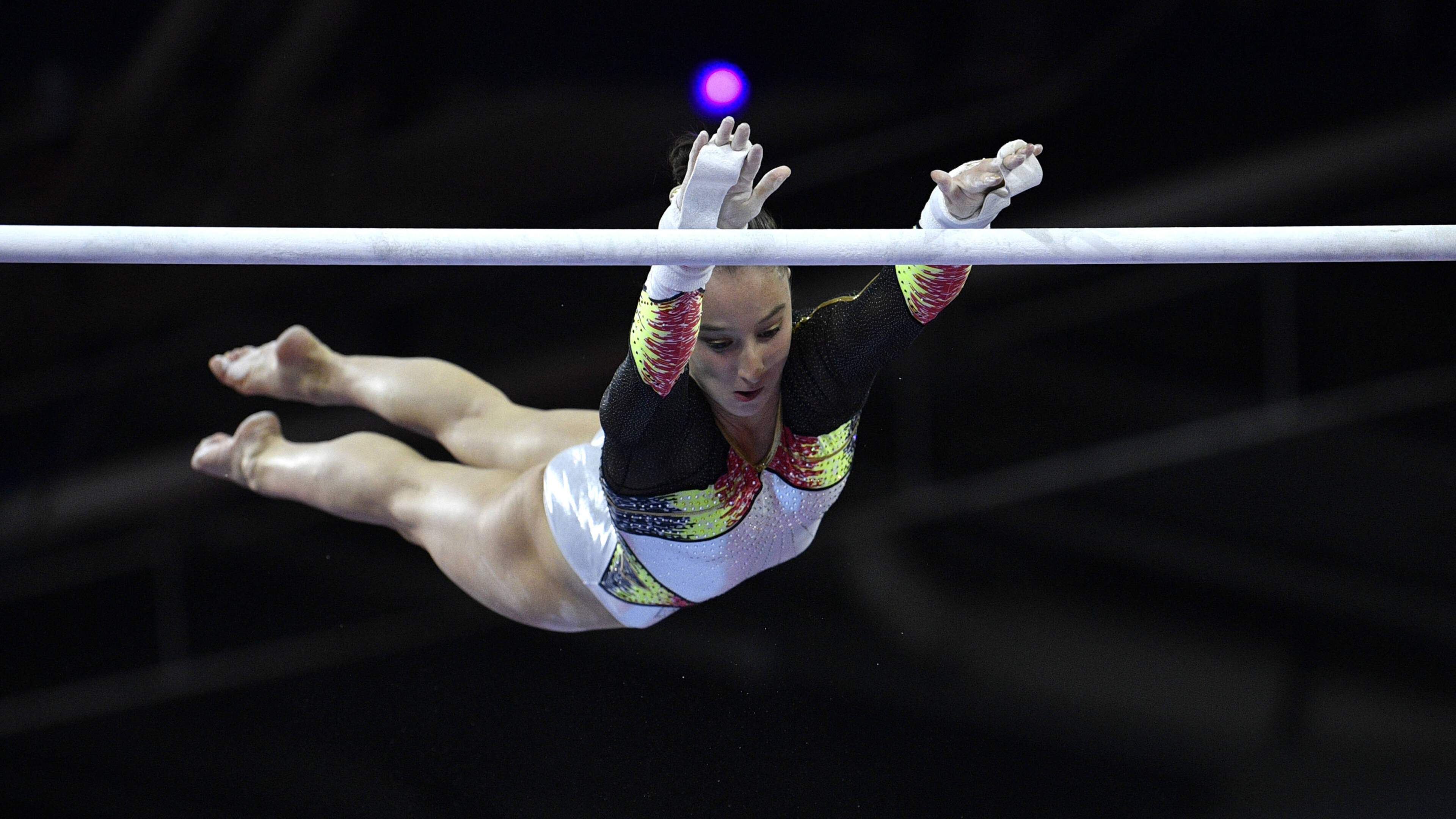 Uneven Bars: Nina Derwael, A Belgian artistic gymnast, 2020 Olympic champion, A two-time World champion. 3840x2160 4K Background.