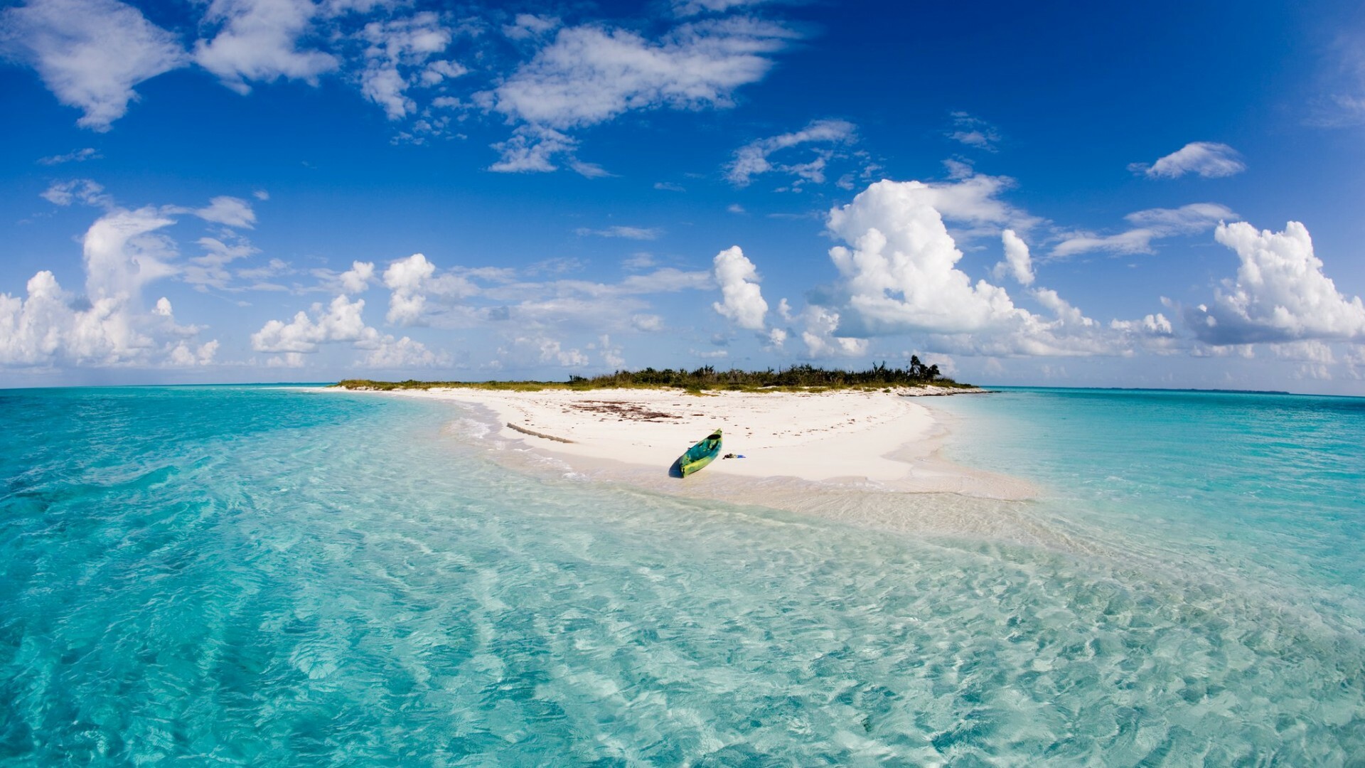 The Bahamas: An archipelago of nearly 700 coral islands, Azure lagoons. 1920x1080 Full HD Background.