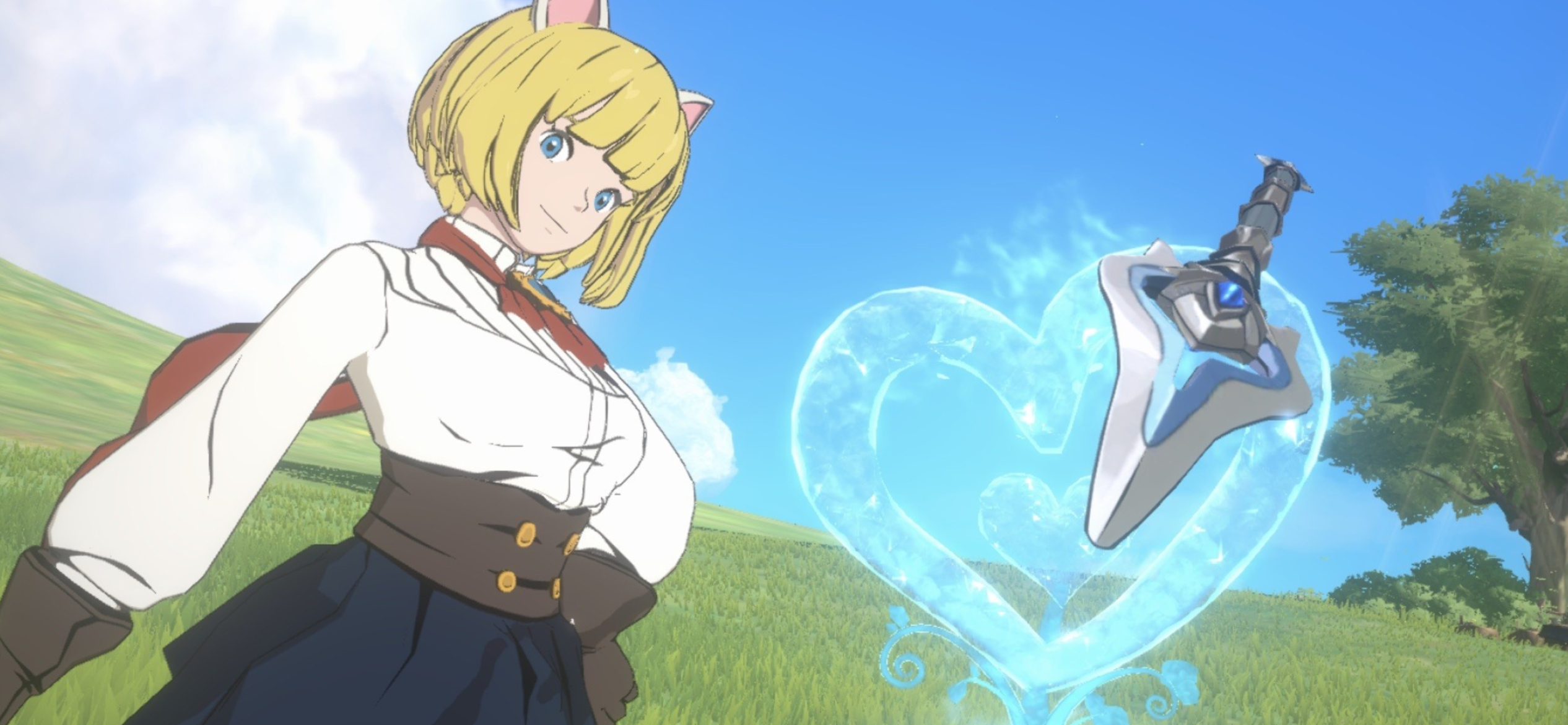 Ni no Kuni: Cross Worlds: Witch, A perfectionist wizard who fights gracefully with her magic spear. 2540x1170 Dual Screen Background.