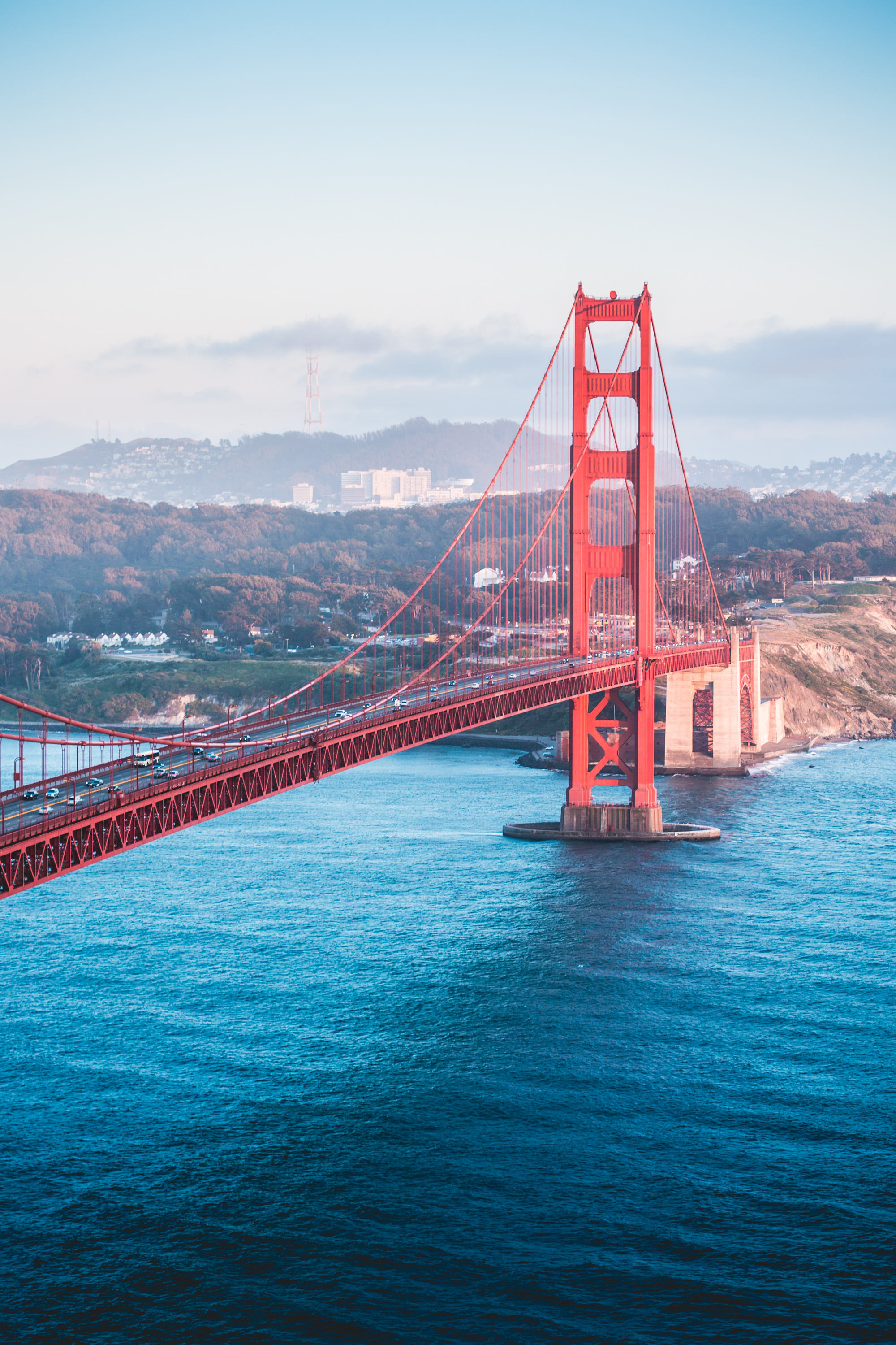 Golden Gate Bridge, Vertical view, Majestic bridge, Stock photo, 2000x3000 HD Handy
