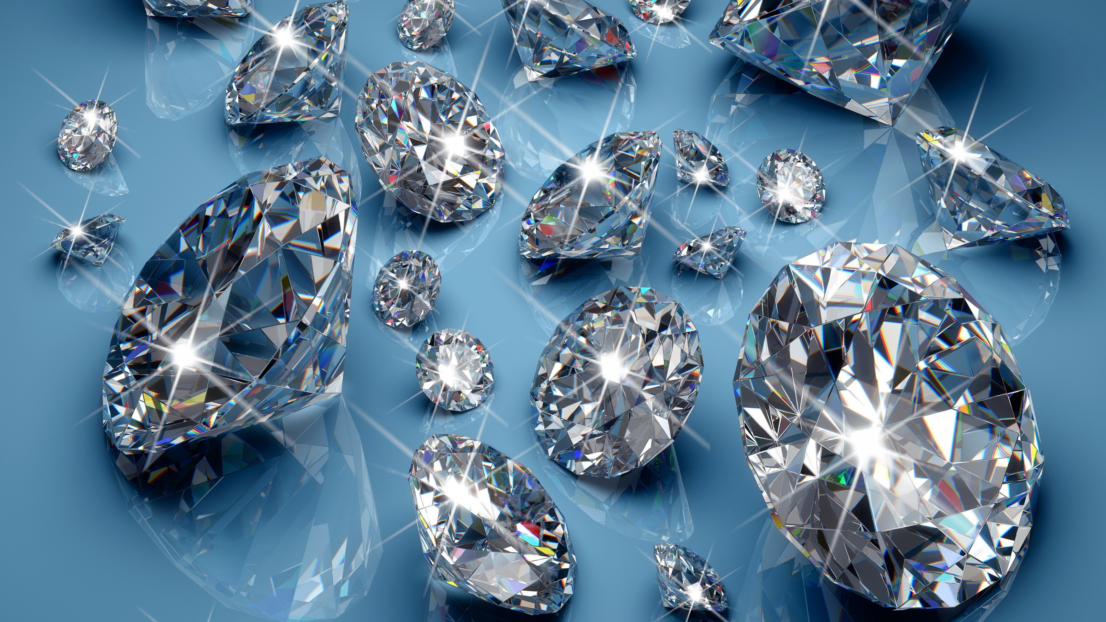 Abstract brilliance, Shining diamonds, Illuminated background, Modern desktop wallpaper, 3840x2160 4K Desktop