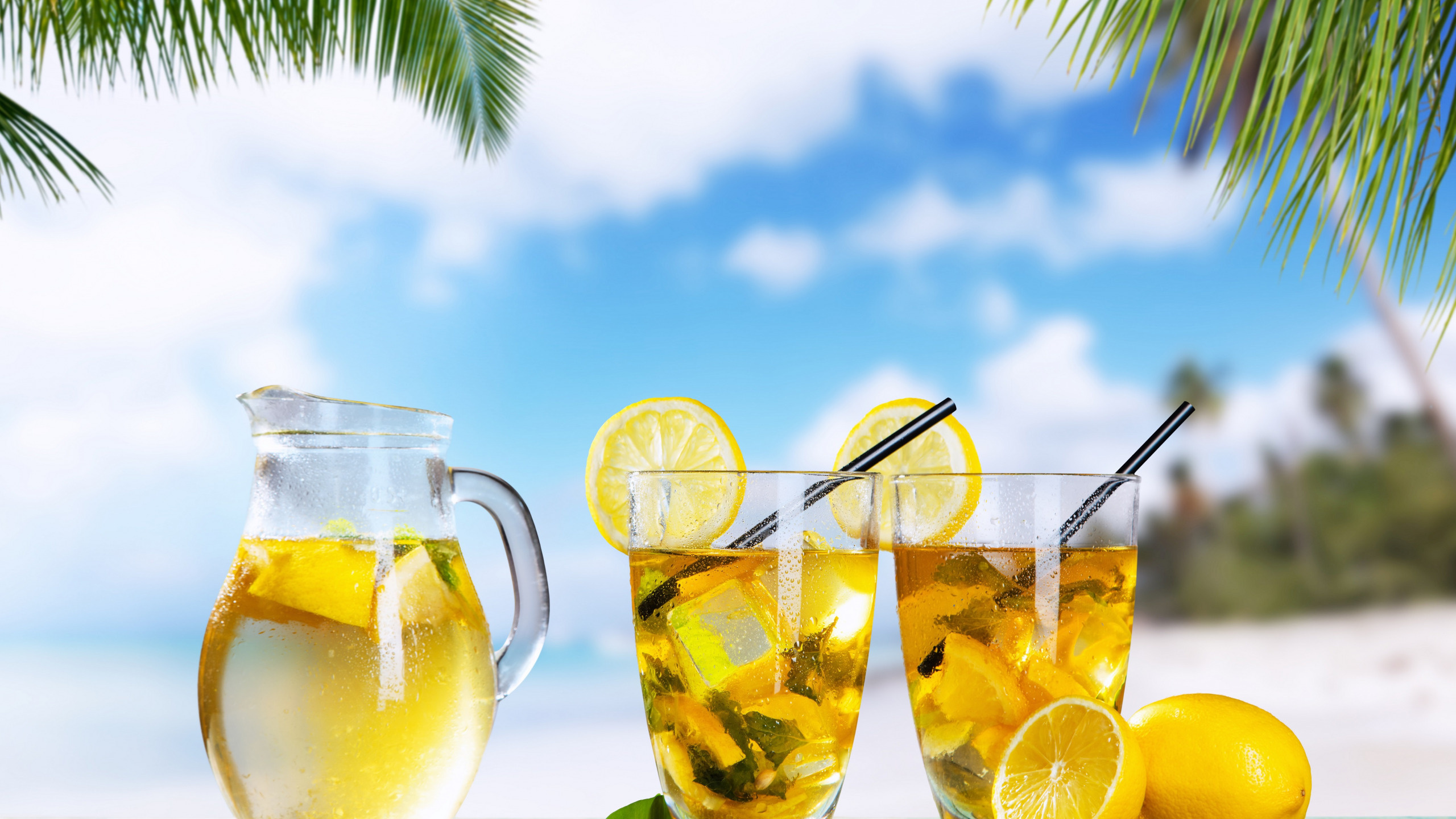 Lemonade: Used for centuries as a natural remedy for sore throats and coughs. 2560x1440 HD Background.