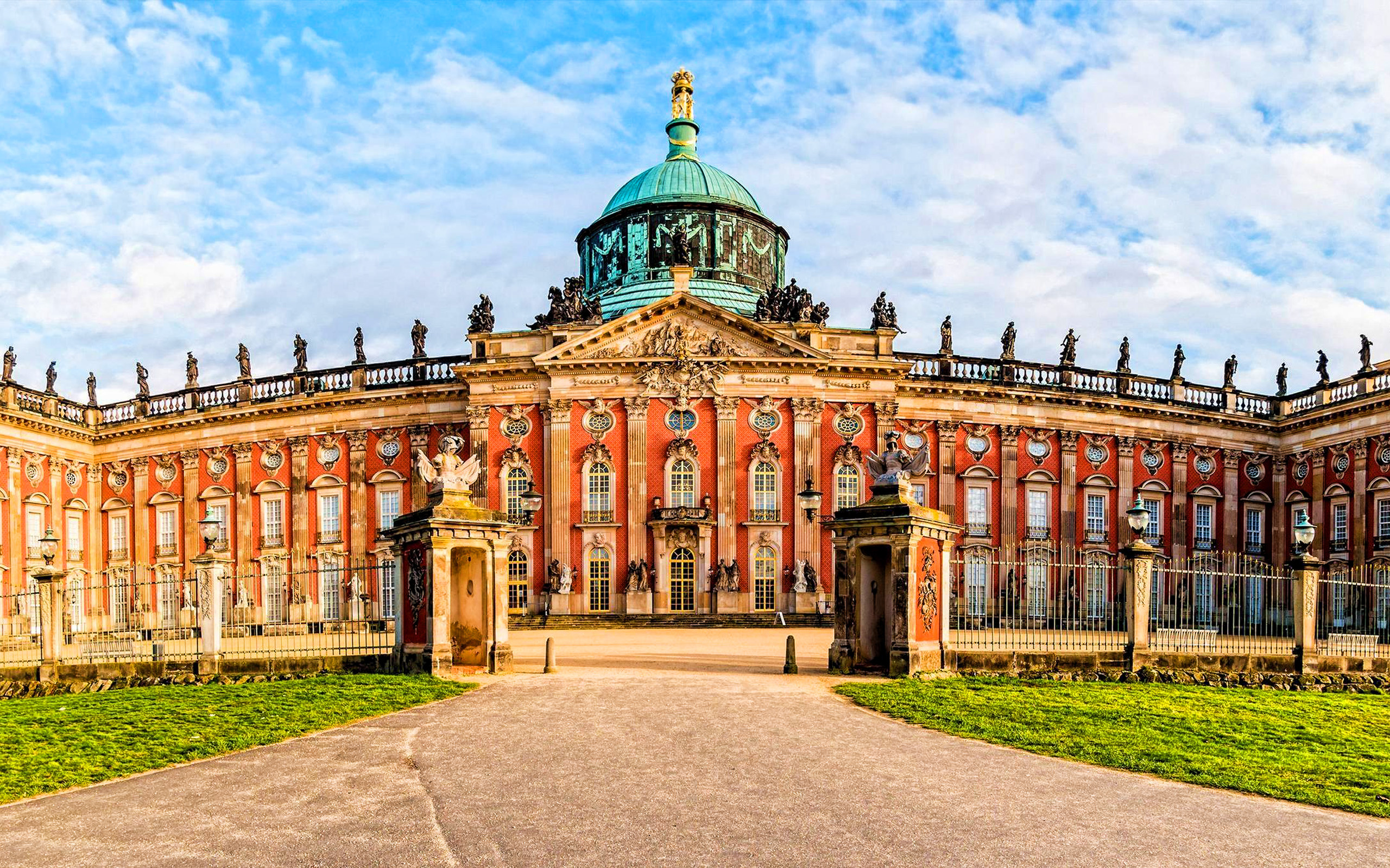 Palace: Sanssouci Palace, Potsdam, Germany, Built under Frederick the Great, The mid-1700s. 2560x1600 HD Wallpaper.