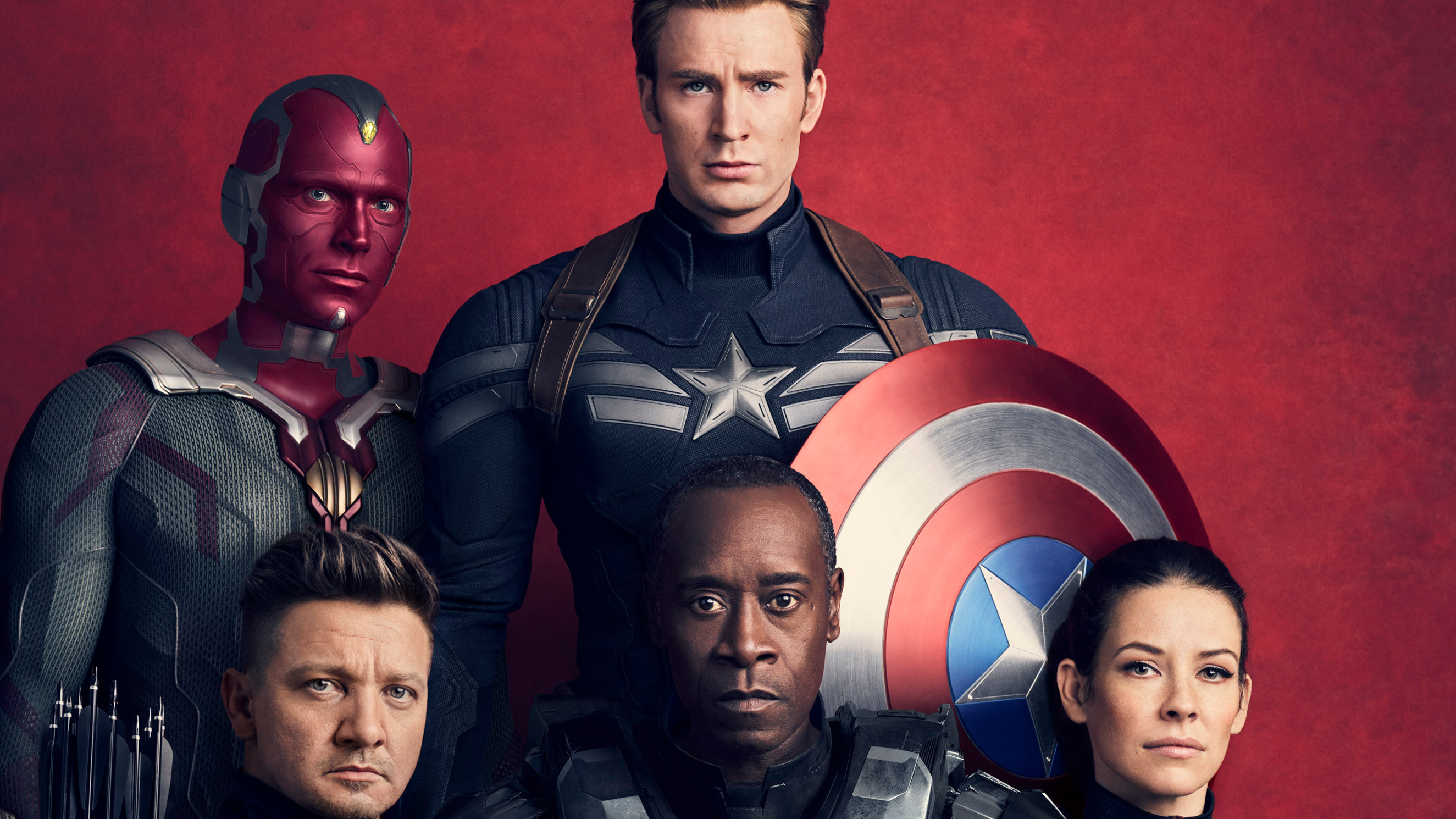 Avengers: Infinity War wallpaper, Iconic heroes, Chris Evans as Captain America, Don Cheadle as War Machine, 2650x1490 HD Desktop
