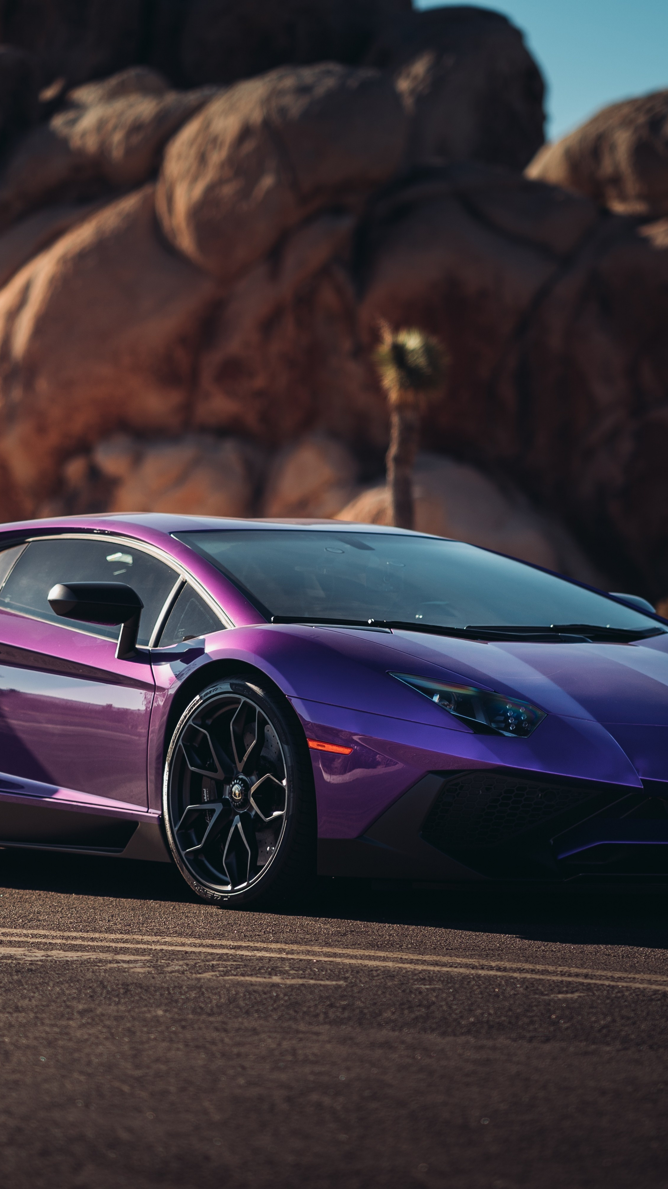 Lamborghini Aventador LP 750, Purple sports car, Sony Xperia Z5 Premium, HD image, 2160x3840 4K Phone