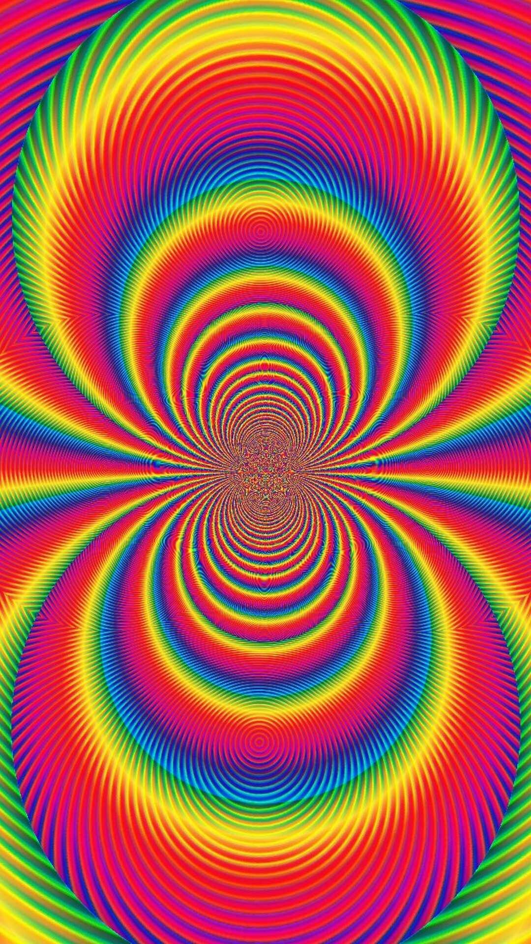 Rainbow Colors: Optic illusion, An abstract art form, Geometric. 1080x1920 Full HD Background.