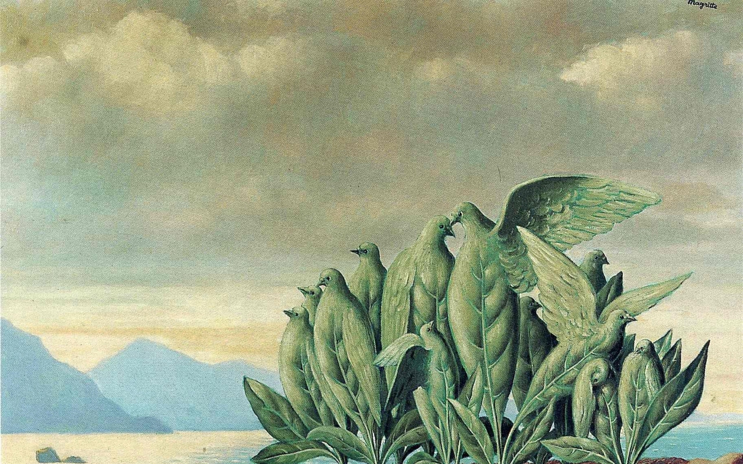 Magritte's unique style, Surrealistic wallpapers, Imagination unleashed, Artistic expression, 2560x1600 HD Desktop