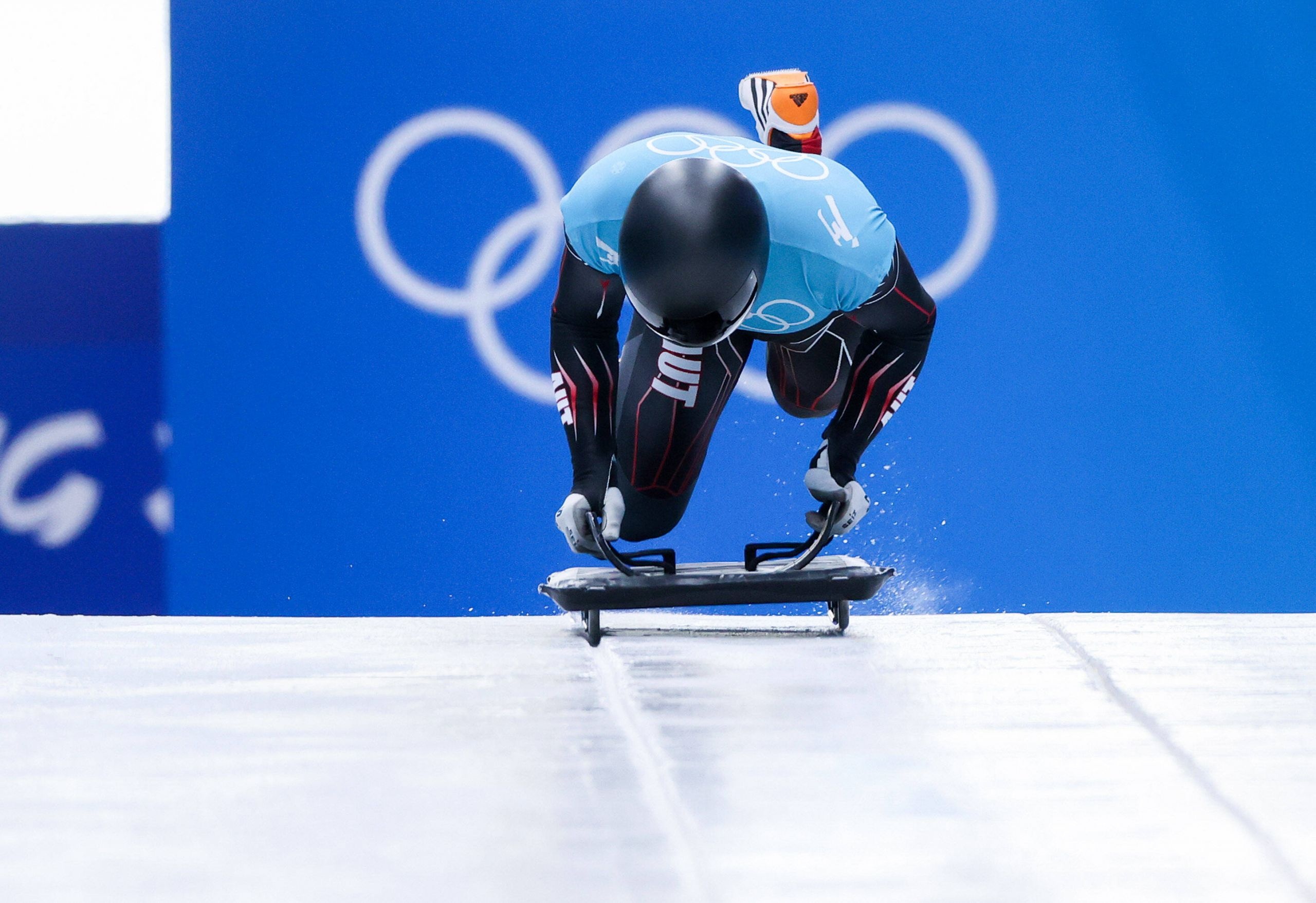 Skeleton (Sport): Samuel Maier, An Austrian racer, Beijing 2022 Winter Olympics. 2560x1760 HD Background.