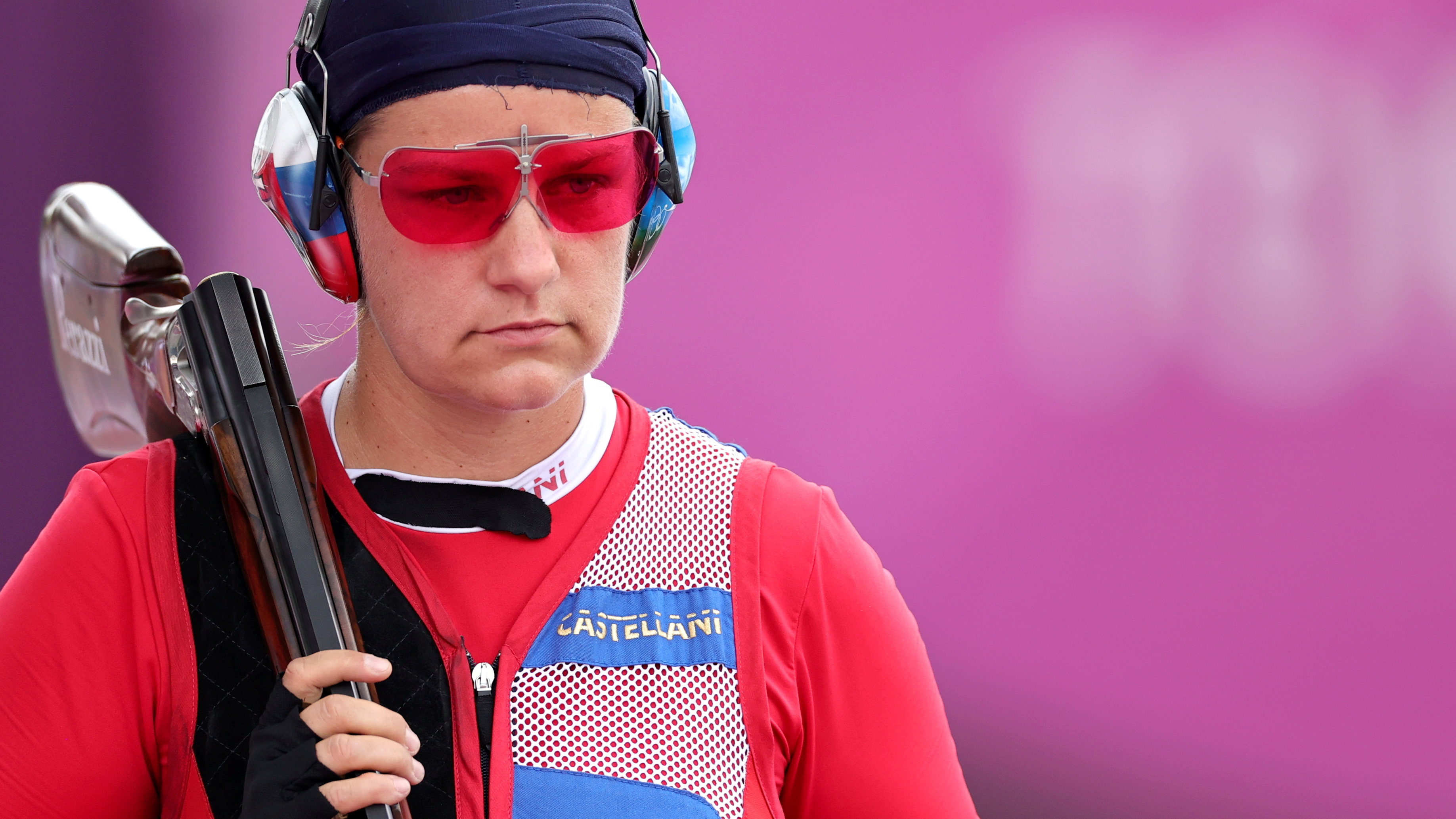 Skeet Shooting: Slovakia's Zuzana Rehak Stefecekova, The champion of the Trap Women's final at the 2020 Summer Olympics. 3680x2070 HD Background.