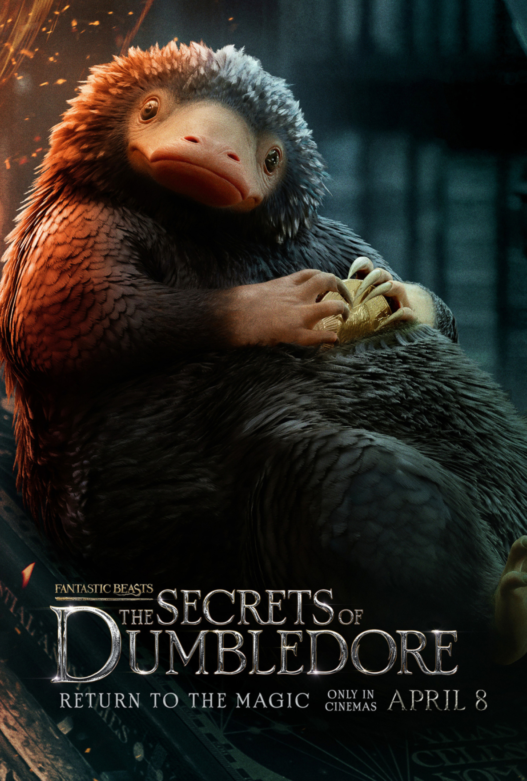 Niffler, Fantastic Beasts, Secrets of Dumbledore, Posters, 1800x2670 HD Phone