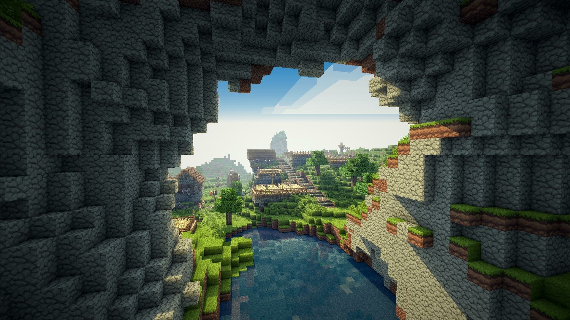 Minecraft: When starting a new world, players must choose one of five game modes, as well as one of four difficulties, ranging from "Peaceful" to "Hard". 1920x1080 Full HD Background.