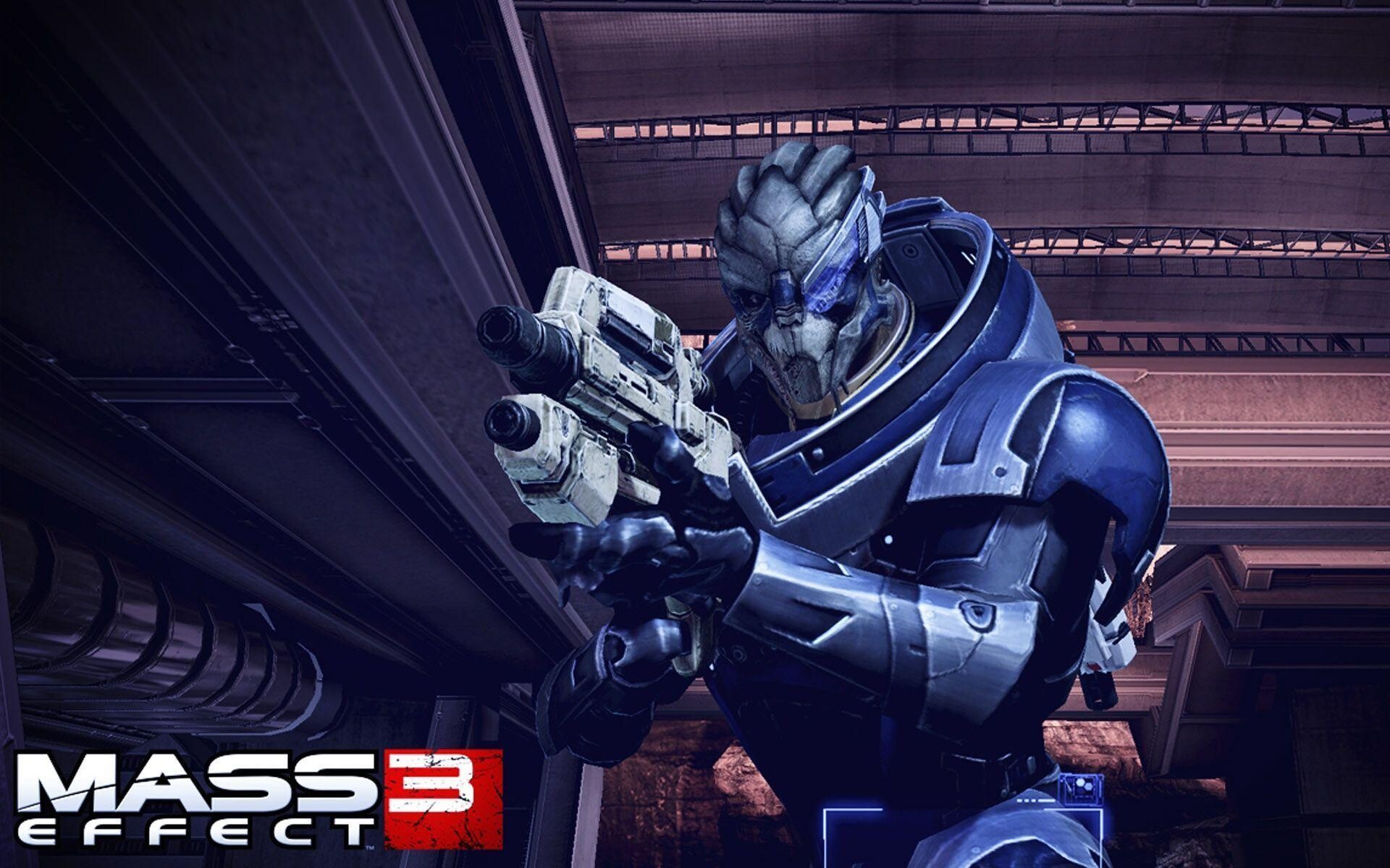 Garrus Vakarian: Archangel equipped with M-96 Mattock, Mass Effect 3 mission, An action role-playing video game. 1920x1200 HD Background.