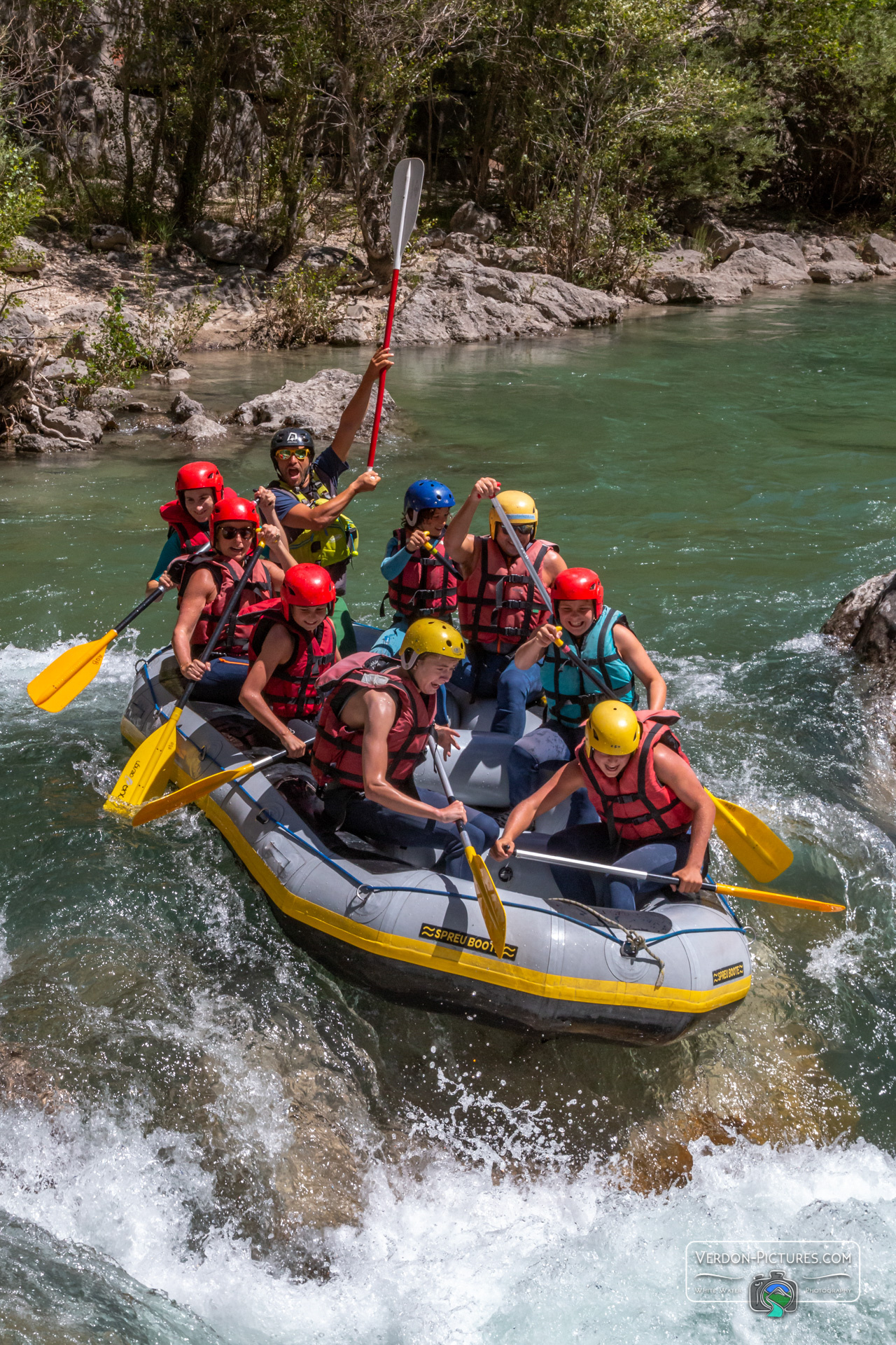 Rafting: A considerable drop on a fast-moving but not very violent river. 1280x1920 HD Background.