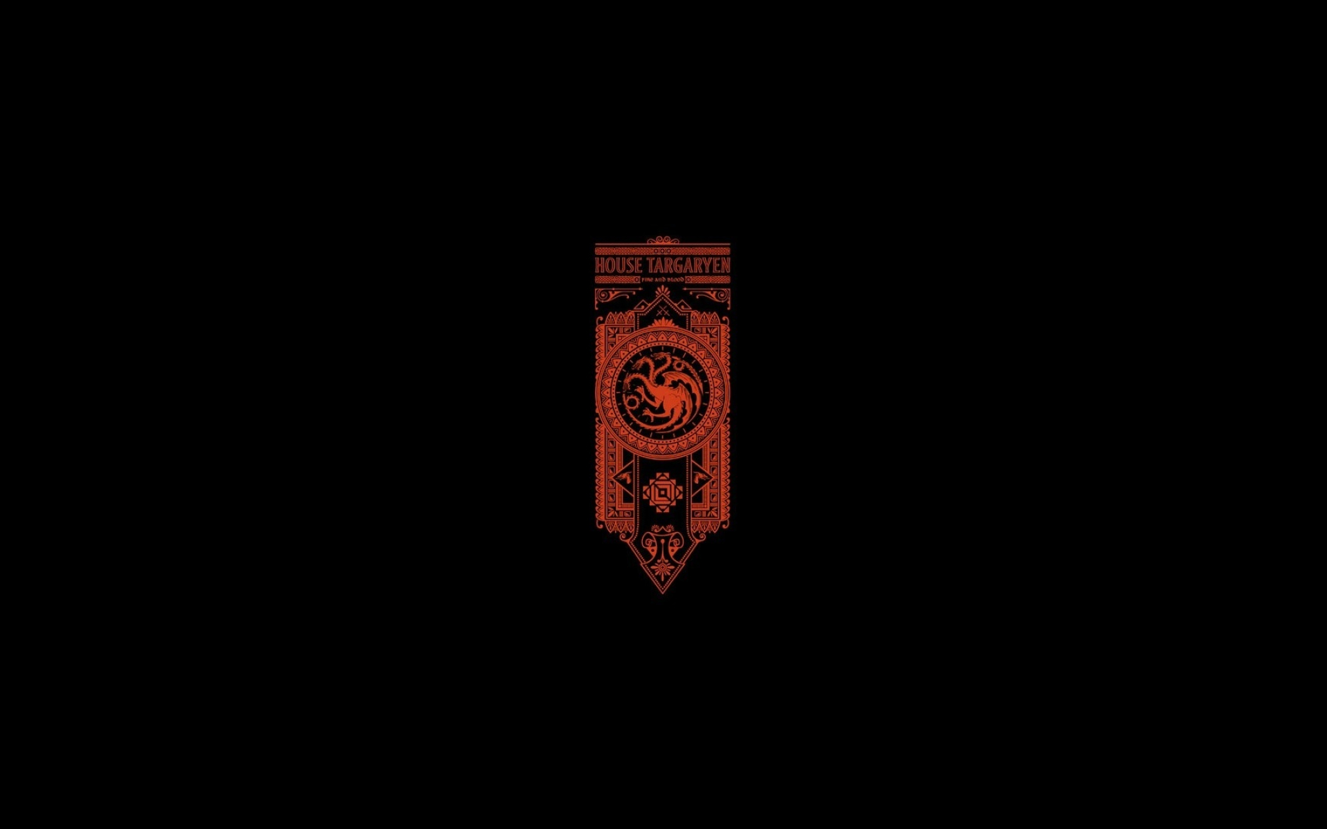 House Targaryen, Minimalistic wallpaper, Fiery symbol, Stark contrast, 1920x1200 HD Desktop