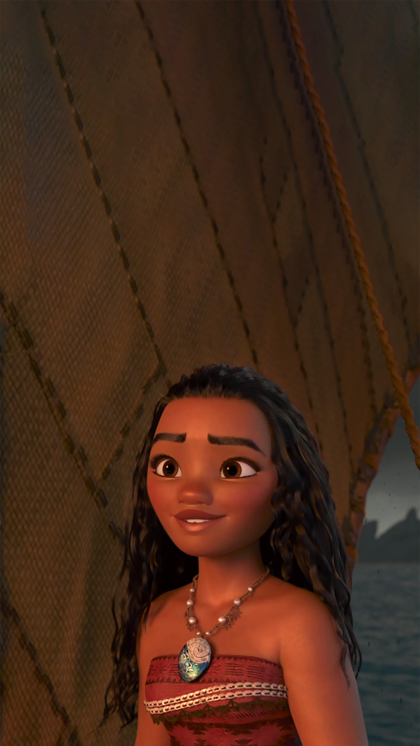 Moana: A story is based on Polynesian and Tongan culture, Disney. 1440x2560 HD Background.