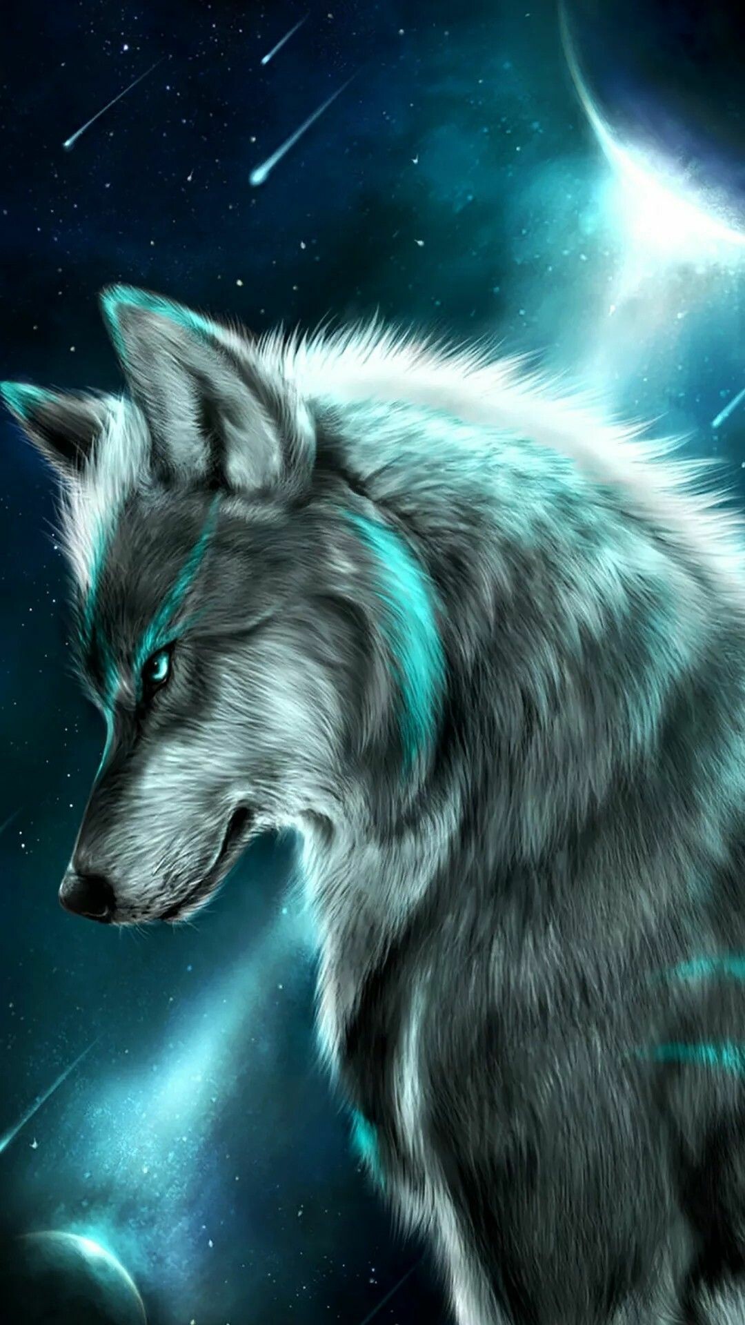 Wolf: Aggressive or self-assertive wolves are characterized by their slow and deliberate movements, high body posture, and raised hackles, while submissive ones carry their bodies low, flatten their fur, and lower their ears and tail. 1080x1920 Full HD Background.
