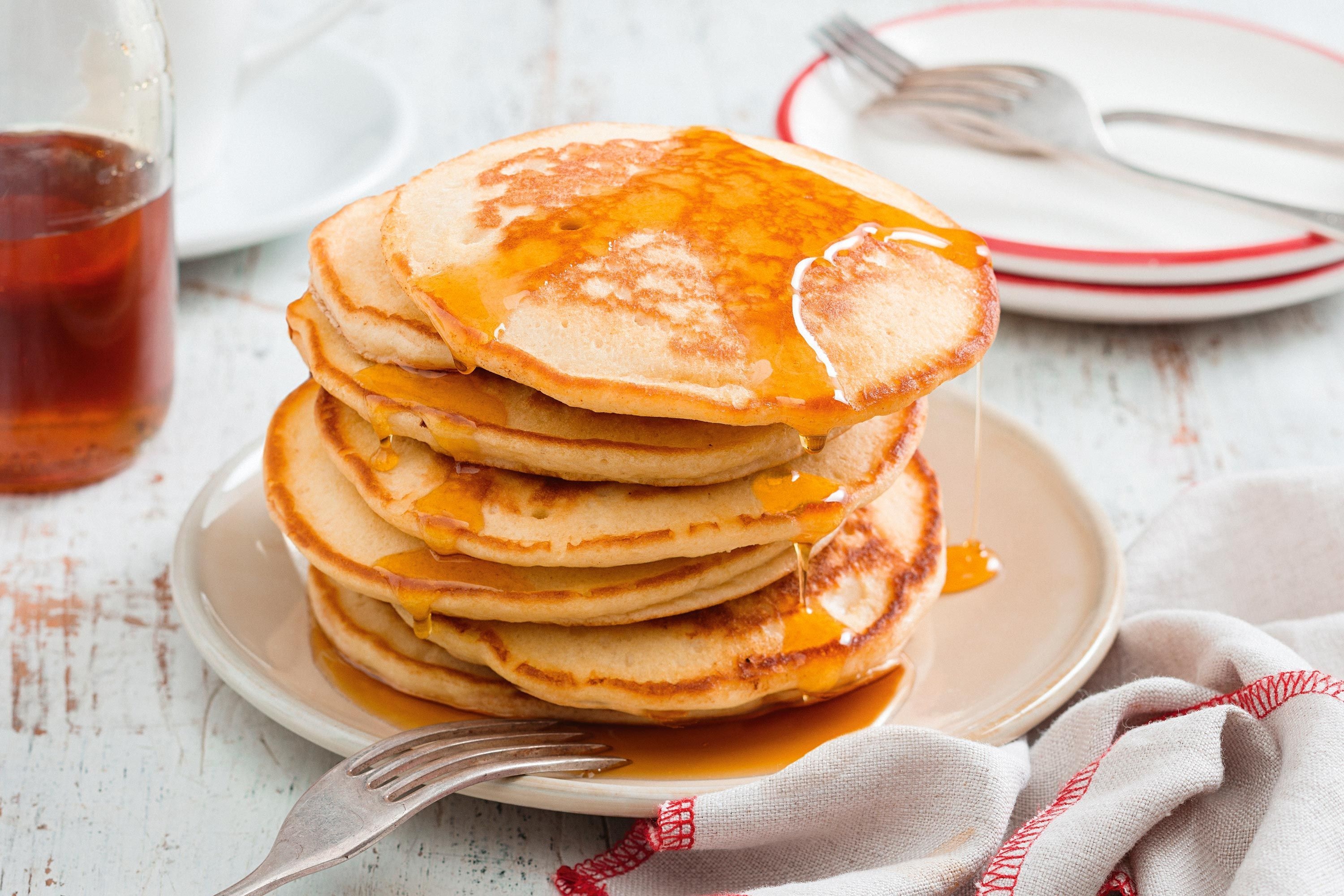 Pancake: A breakfast dish, Staple food, Syrop. 3000x2000 HD Background.