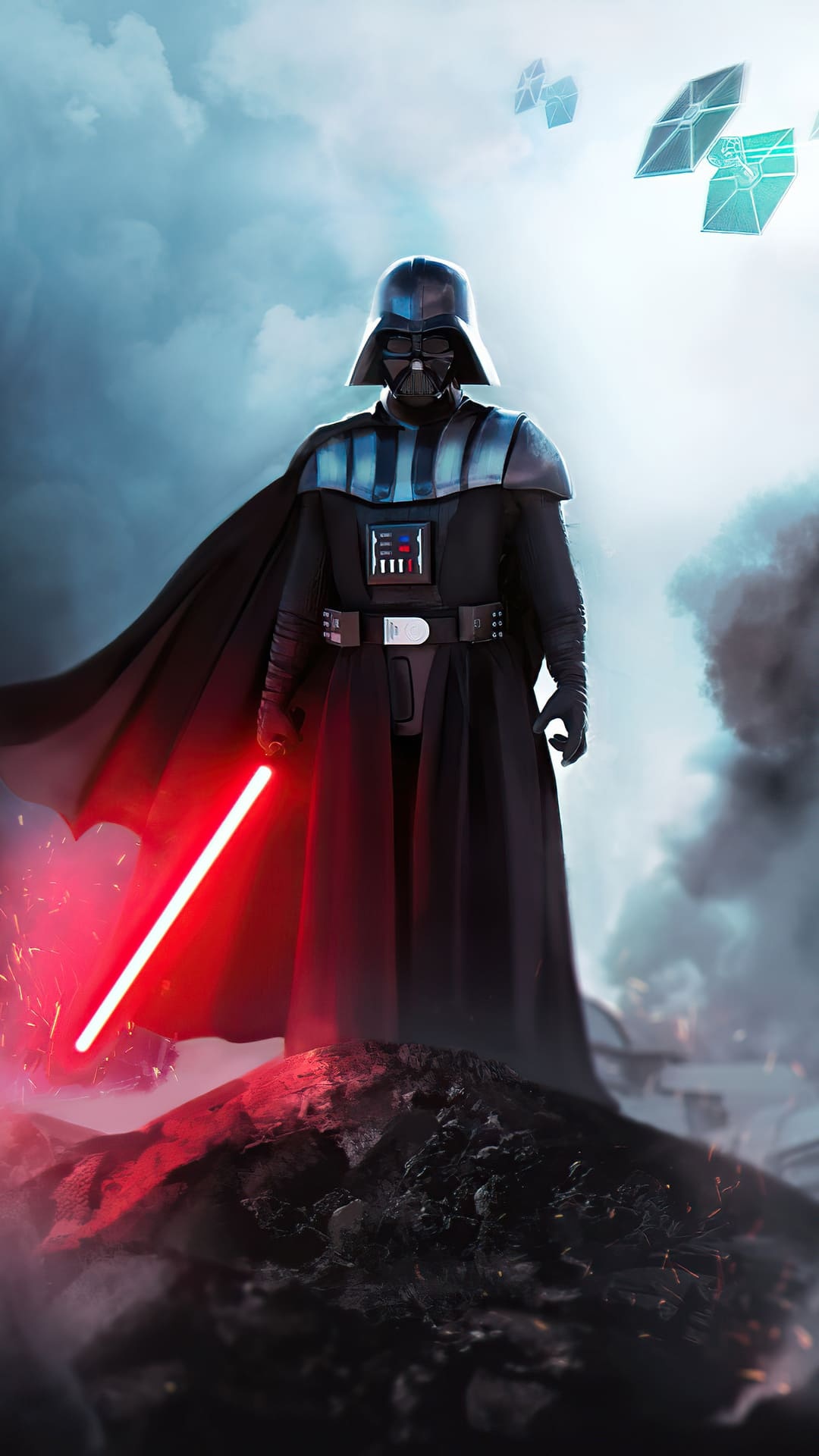 Darth Vader: Was seduced by the promise of saving his wife Padme Amidala from death. 1080x1920 Full HD Background.